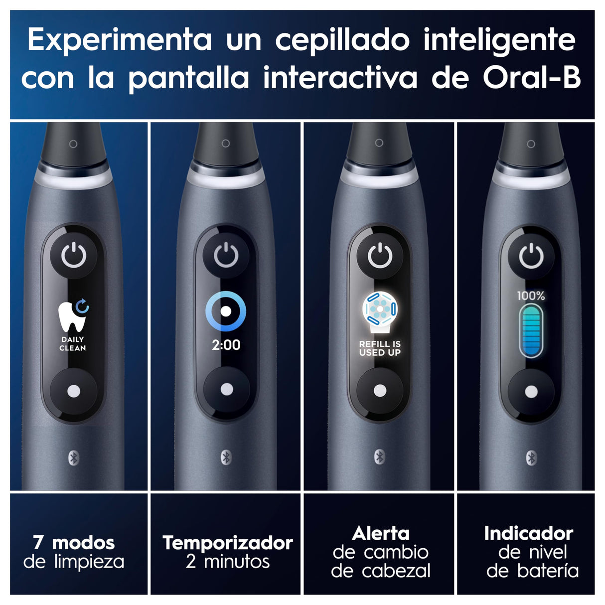 Oral-B iO 9N Cepillo de Dientes Eléctrico Negro con Mango Recargable, 2 Cabezales y Estuche Cargador de Viaje, 7 Modos De Cepillado Incluso Blanqueamiento Dental, Sensor De Presión, Diseñado por Braun