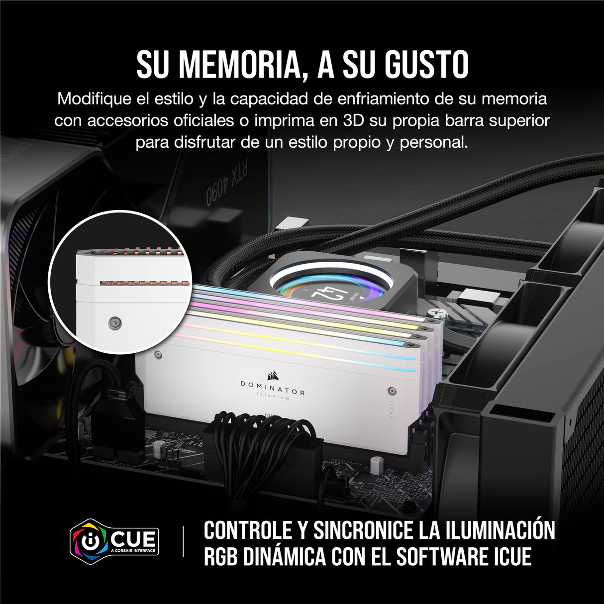 CORSAIR Dominator Titanium RGB DDR5 RAM 64GB (2x32GB) DDR5 hasta 6400MHz CL32 Intel XMP 3.0 Memoria de Ordenador de Sobremesa – Blanco (CMP64GX5M2B6400C32W)