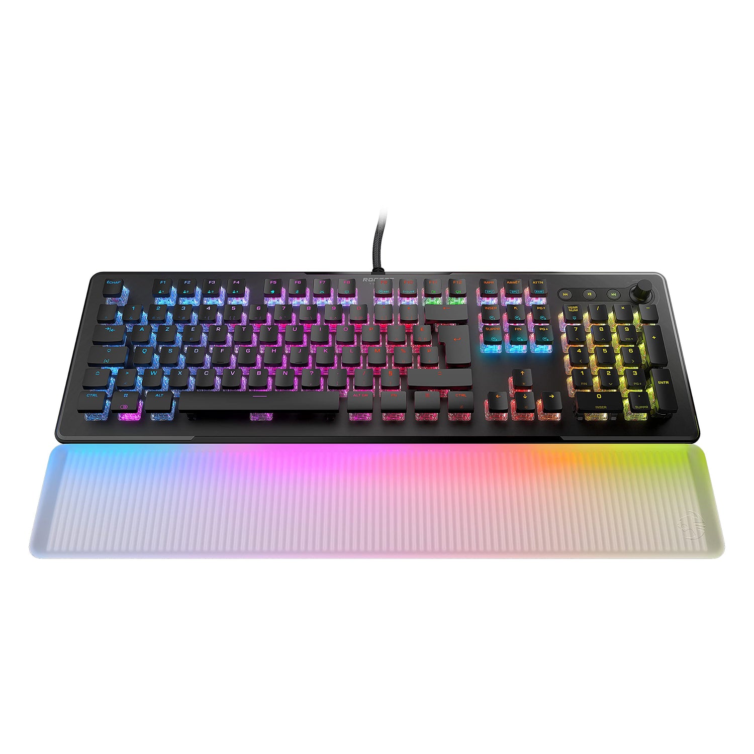 ROCCAT Vulcan II MAX - Teclado de Juego óptico y mecánico para PC, Teclas retroiluminadas RGB Personalizables, reposamuñecas, interruptores Titan II, Placa de Aluminio, Negro