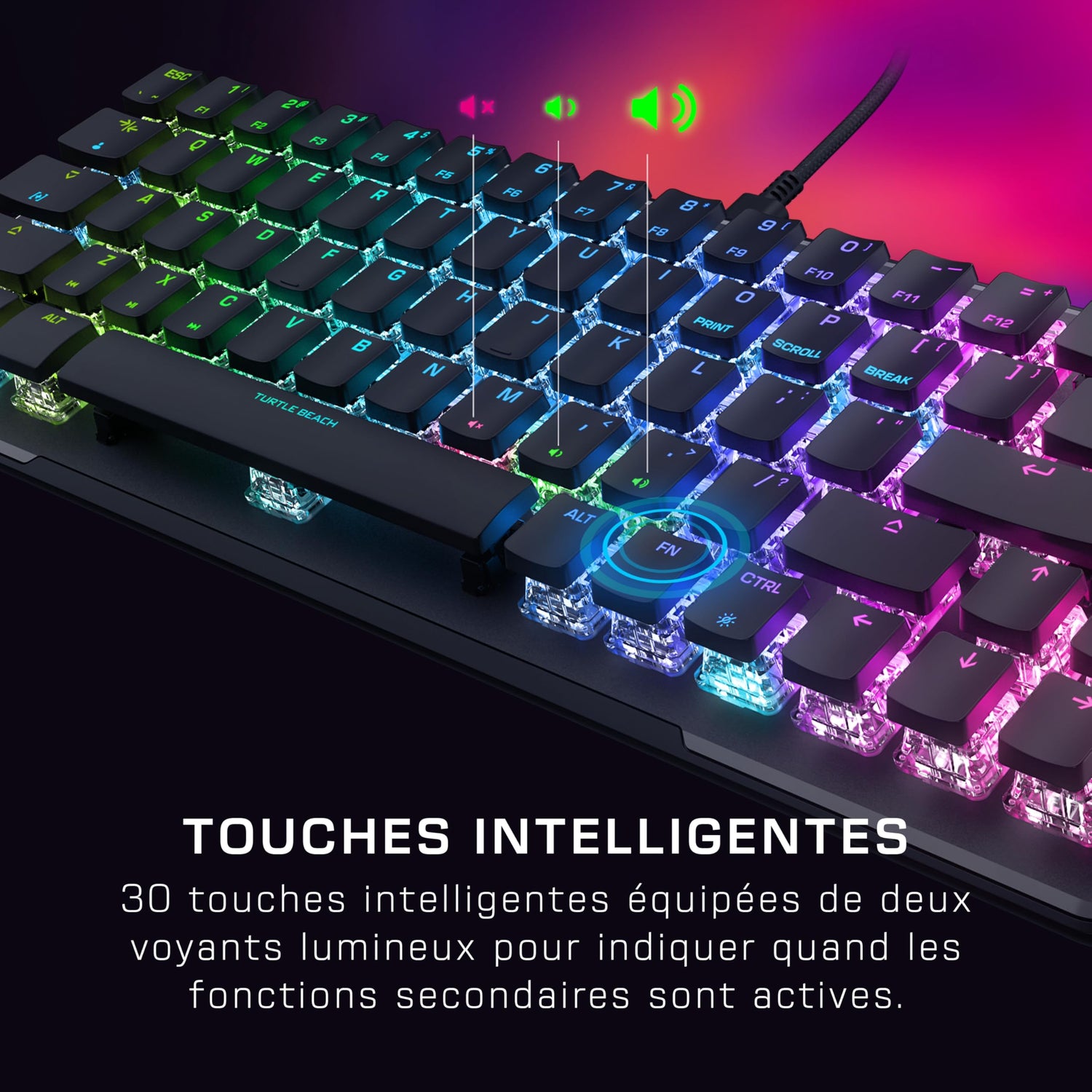 Turtle Beach Vulcan II Mini - Teclado óptico para Juegos 65% con iluminación RGB Personalizable, tecnología de duplicación de Botones, Placa de Aluminio - Negro