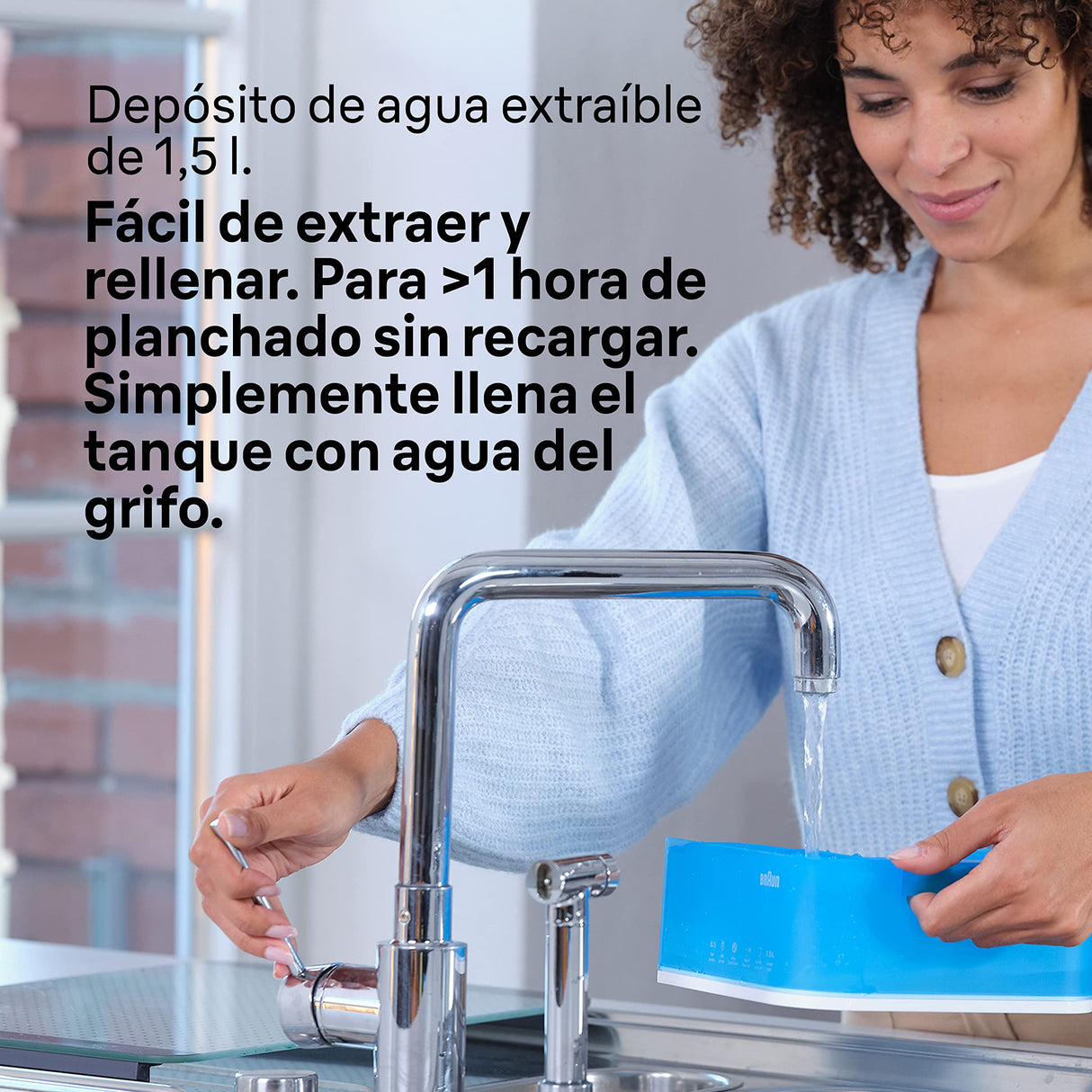 Braun CareStyle Compact Pro Plancha Generadora de Vapor, FreeGlide 3D, Modo iCareMode, Modo Eco y Turbo, Vaporización Vertival, Antigoteo, Depósito de Agua 1,5L, 6 bar/400g/min, 2400W, IS2565 Azul