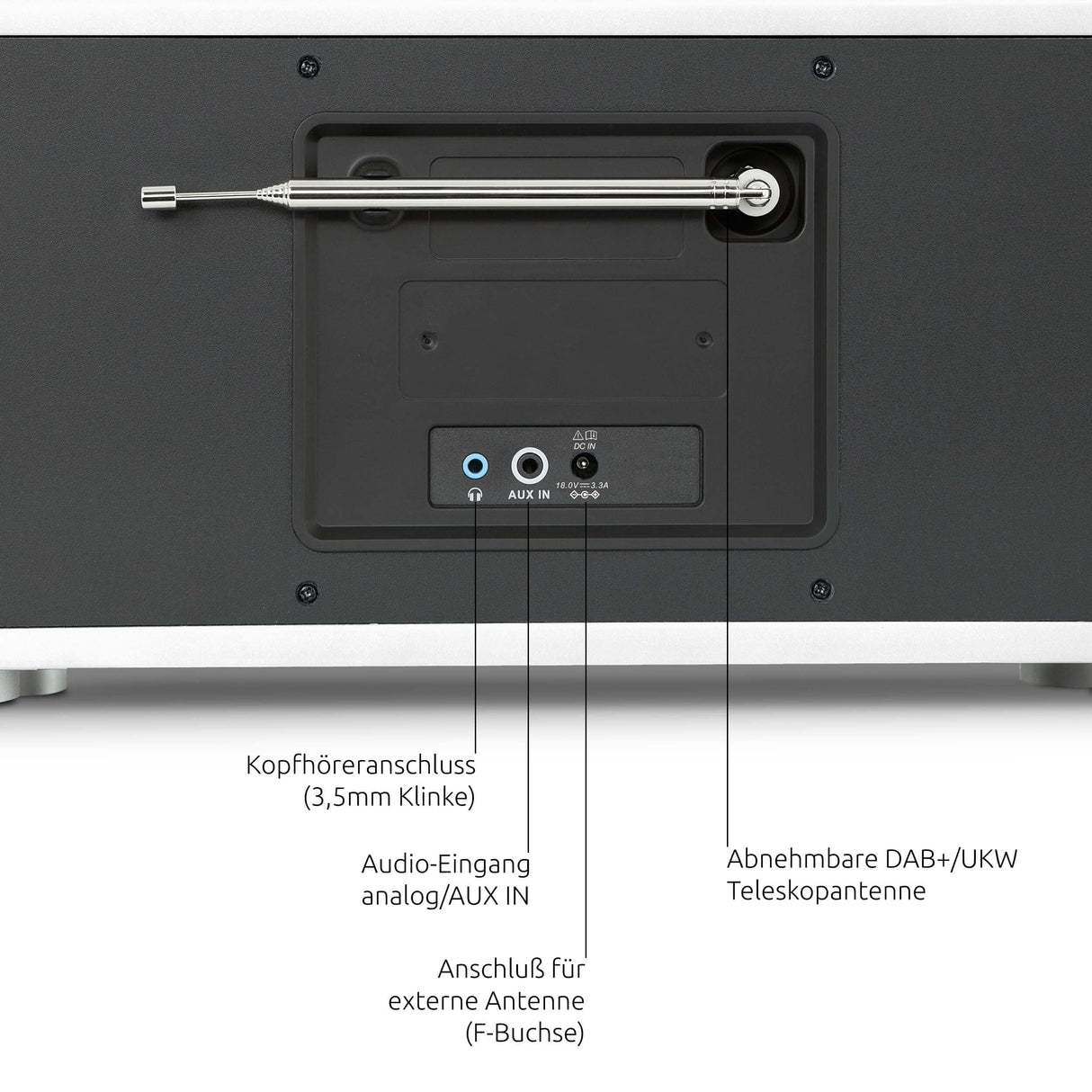 TechniSat DIGITRADIO 602 - Radio por Internet Estéreo (Dab, FM, Sistema 2.1 de 70 vatios con Subwoofer, CD, USB, Transmisión Bluetooth, AUX, WLAN, Despertador, Spotify, Control Remoto) Blanco