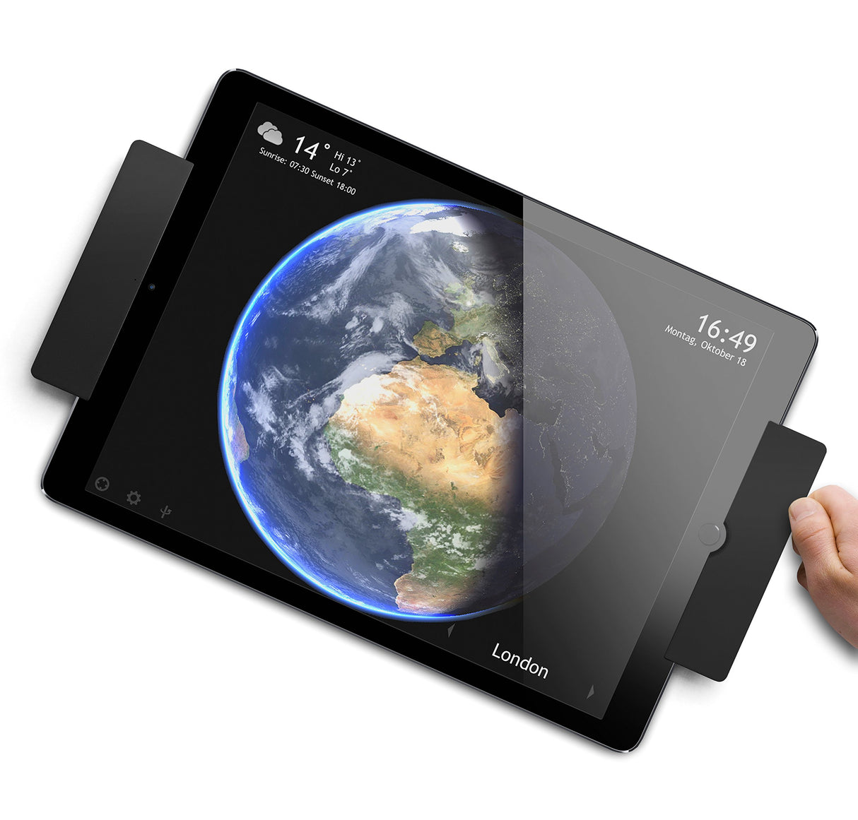 Smart Things S12 B sDock Pro - Soporte de Pared Giratorio de 90° con Cerradura para Apple iPad Pro Apple Pro de 12 Pulgadas (1ª generación + 2ª generación), Color Negro