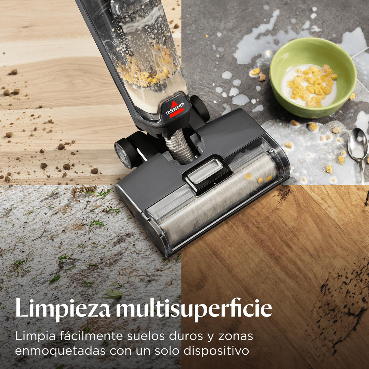 BISSELL CrossWave OmniForce, Aspiradora de Mano Sin Cable, Aspirado y Mopa al Mismo Tiempo o Solo Modo Aspirado, Escoba Vertical Potente, Vacuum Cleaner de Agua, 240m² Limpieza Multisuperficie, 3912N