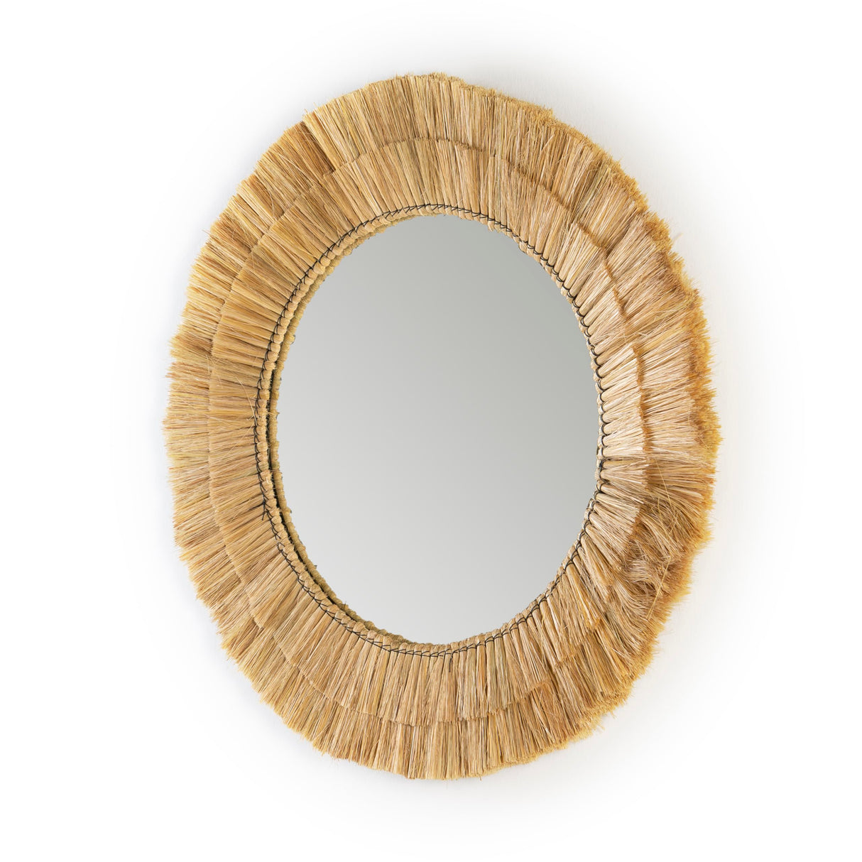 ESPEJO 76X3X76 CRISTAL/HIERBA MARINA NATURAL