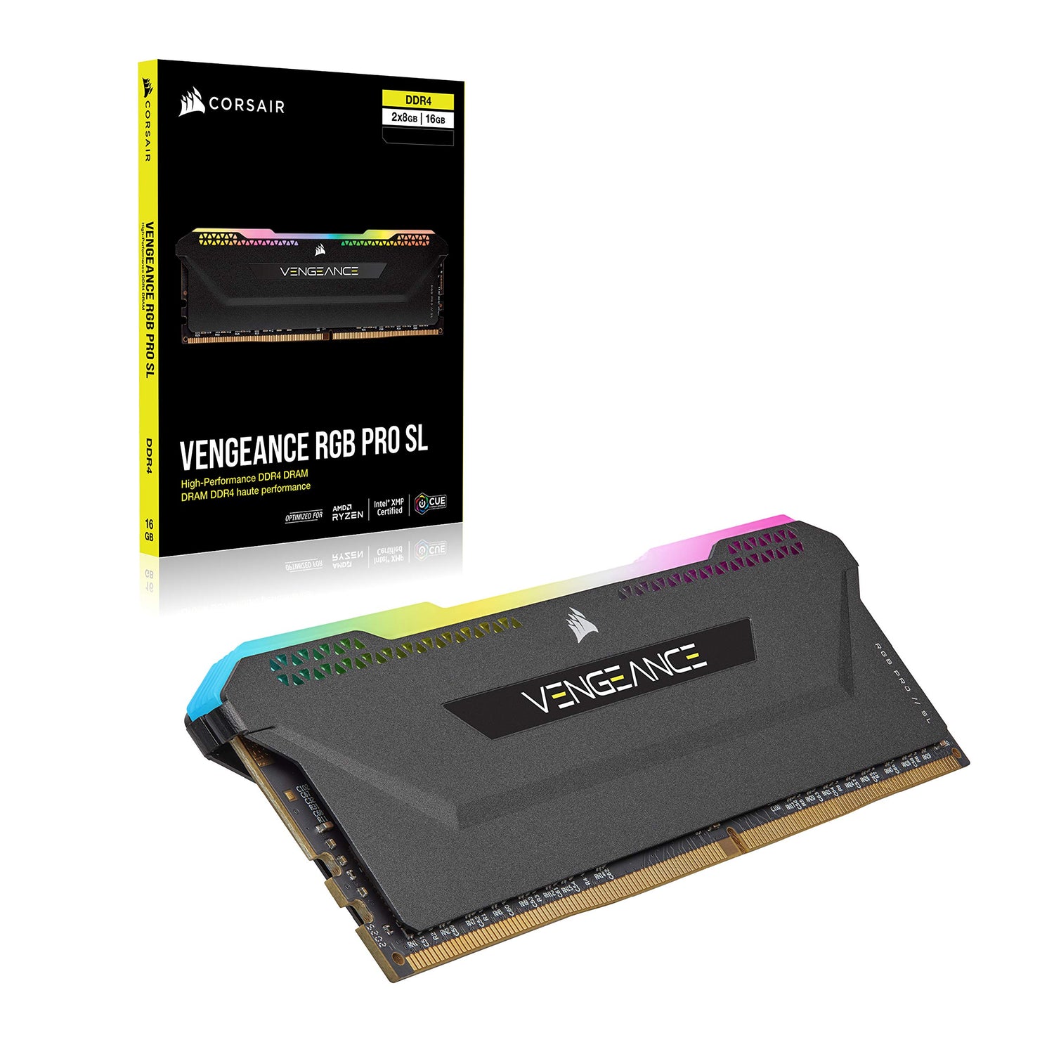 Corsair Vengeance RGB Pro SL 256 GB (8x32 GB) DDR4 3200MHz (PC4-25600) C16 Módulos de Memoria de Alto Rendimiento – Negro