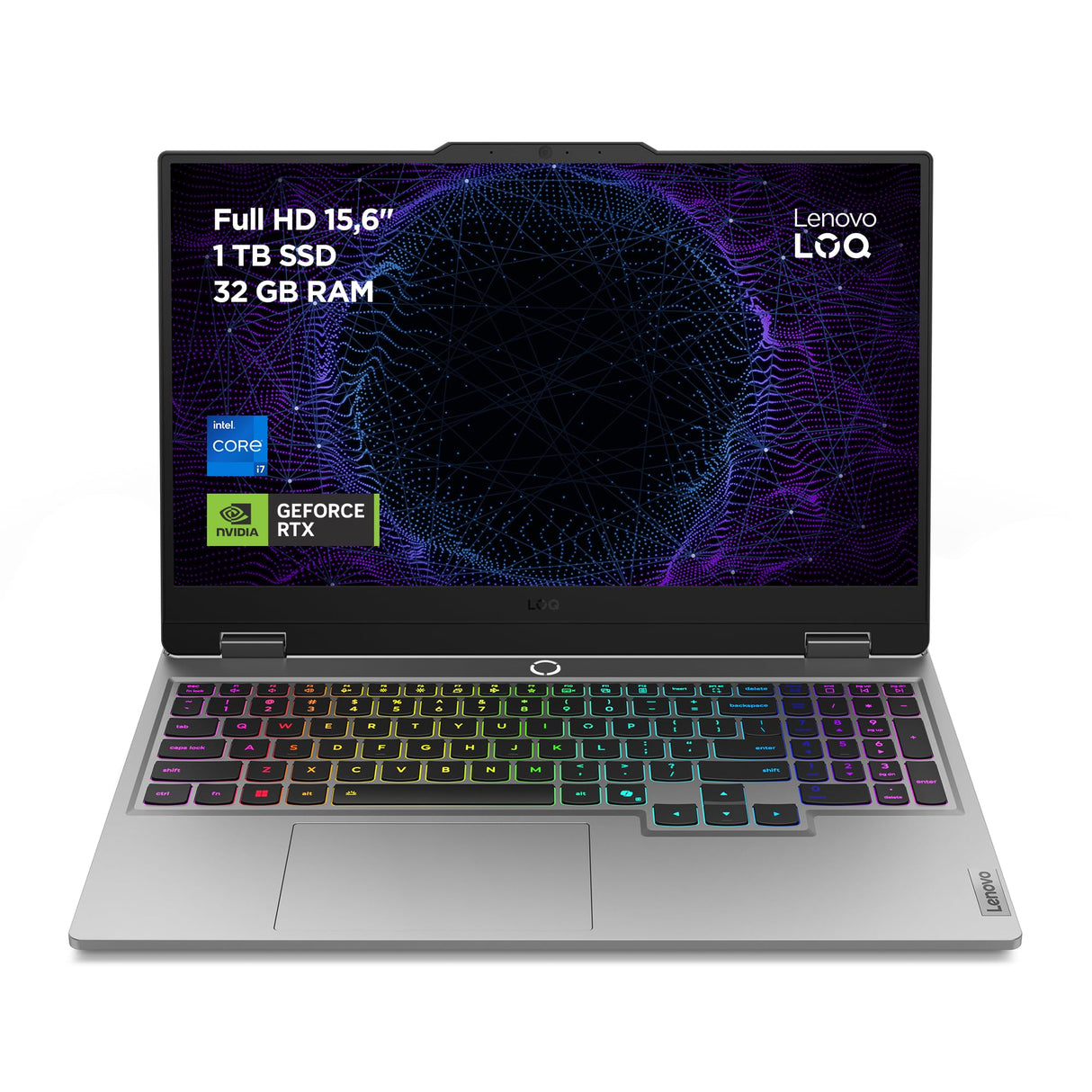 Lenovo LOQ Gen 10 - Portátil Gaming IA 15.6" FHD (Intel Core i7-13650HX, NVIDIA GeForce RTX 5060, 32 GB RAM, 1 TB SSD, 144 Hz, Wi-Fi 6, Sin Sistema Operativo) QWERTY RGB 24 Zonas Español - Gris