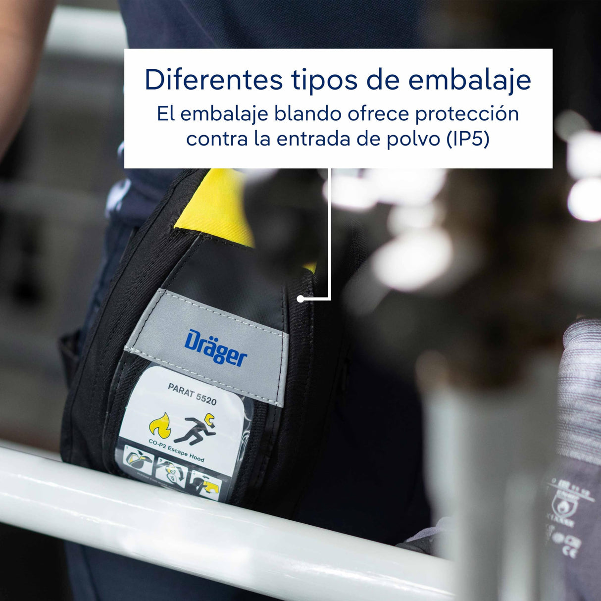 Dräger PARAT 5520 | Máscara respiratoria de Escape con Filtro CO P2 | Protección ergonómica contra Gases de Incendios, vapores y combustión | Estuche portátil