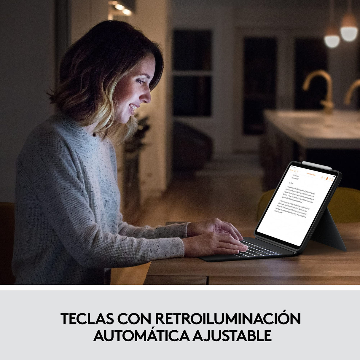 Logitech Combo Touch Funda con Teclado para iPad Pro 12,9 Pulgadas (5a Gen. - 2021) - Teclado Retroiluminado Extraíble con Soporte, Trackpad, Smart Connector - Disposición QWERTY Español - Gris
