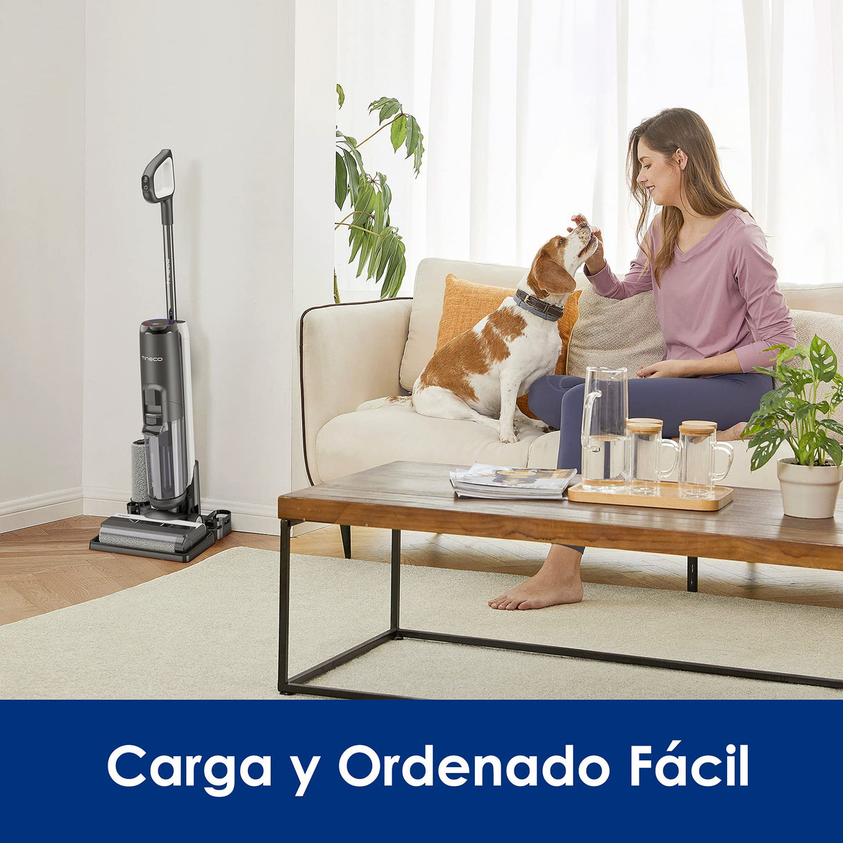 Tineco Floor One S5 Aspiradora Escoba Inteligente, Aspiradora en Seco y Húmedo, Sin Cables, Pantalla Digital, Sensor Inteligente, Friegasuelos