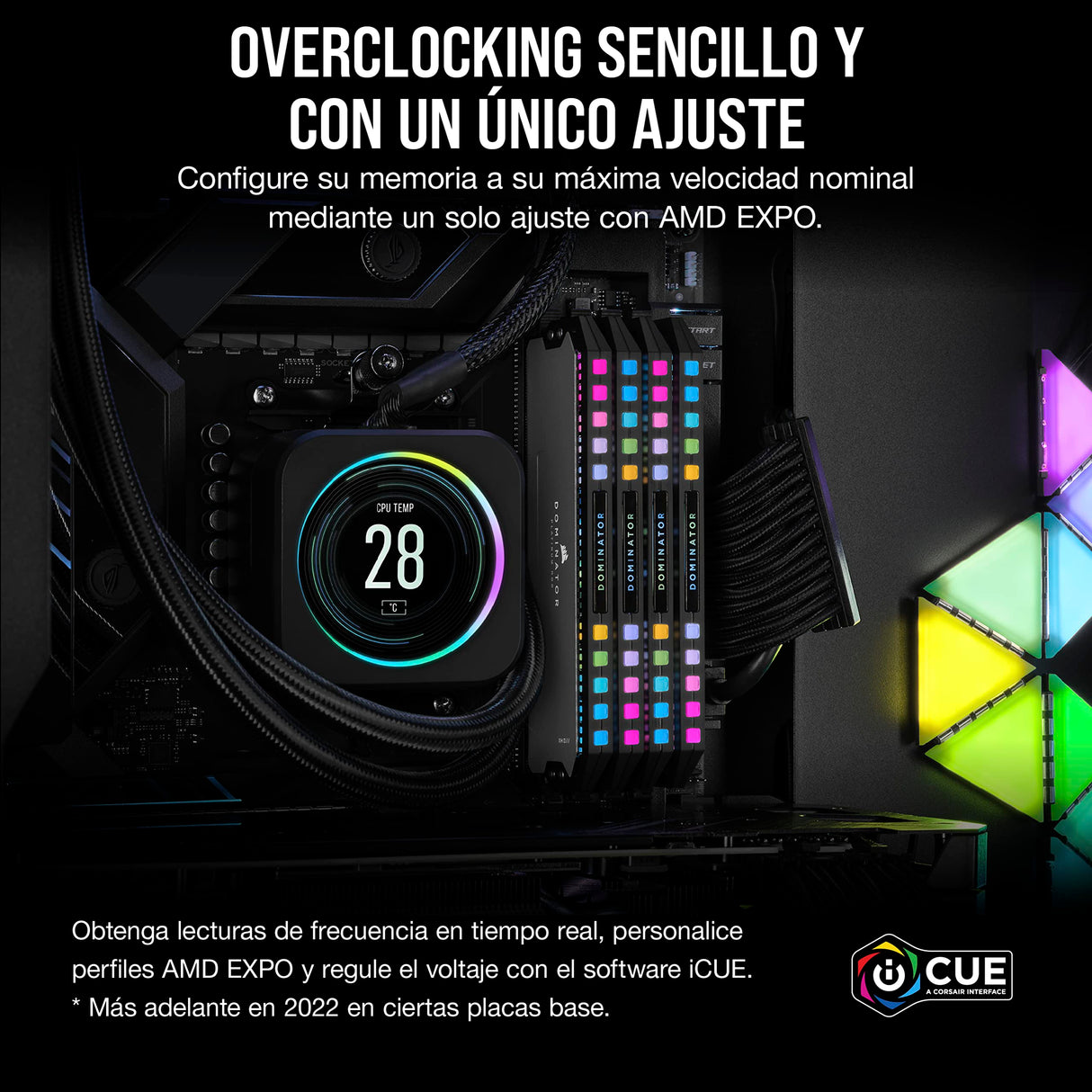 CORSAIR DOMINATOR PLATINUM RGB DDR5 32GB (2x16GB) DDR5 5200MHz CL40 AMD EXPO Intel XMP iCUE Memoria de Ordenador Compatible - Gris (CMT32GX5M2B5200Z40)