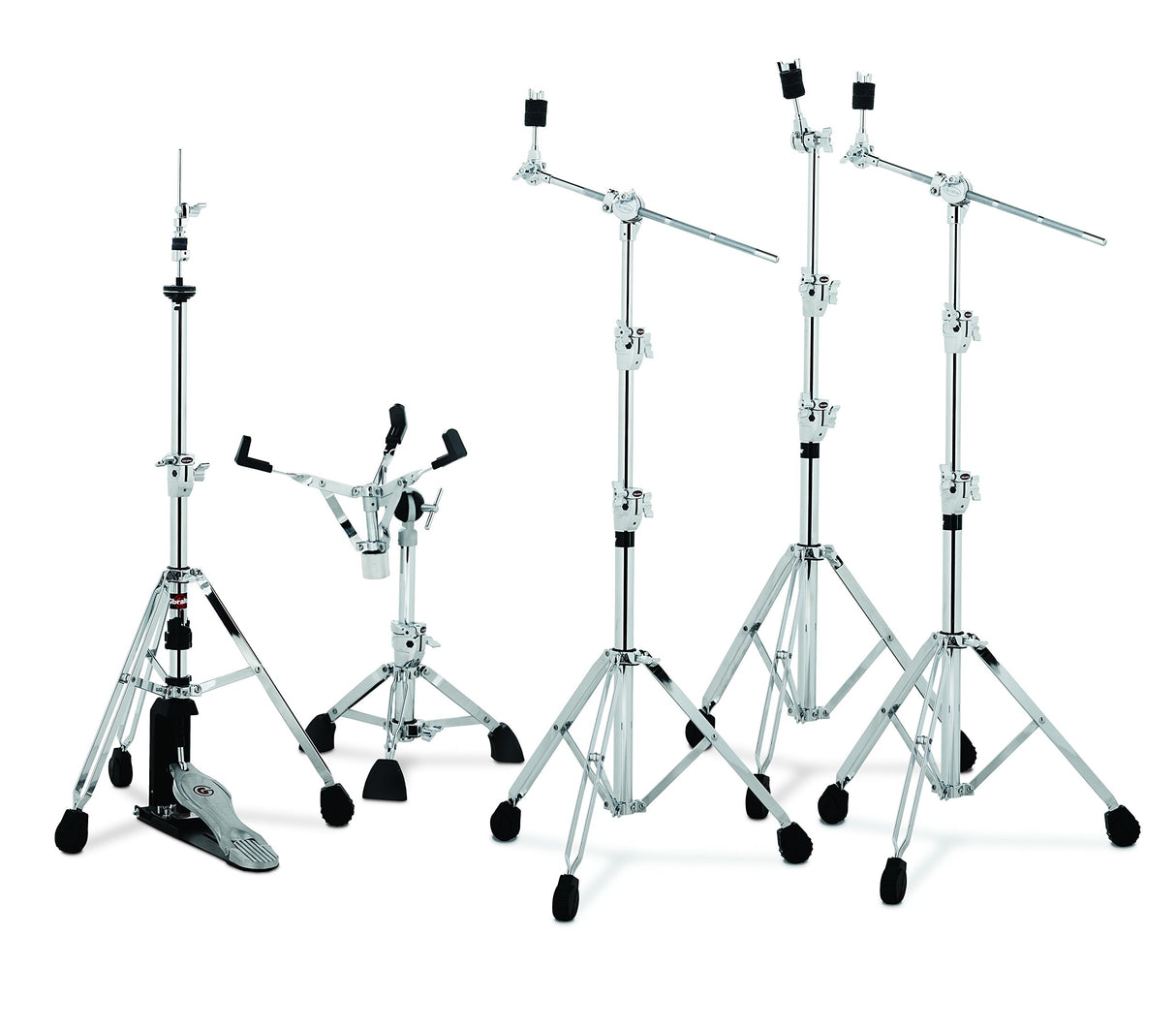 Gibraltar Pack Herrajes 9701PK, consta de: 9706 Suporte de caja, 9707ML-DP Soporto para HiHat, 9709BT - dos Suporte de Plato de Jirafa, 9710BT Suporte de Plato