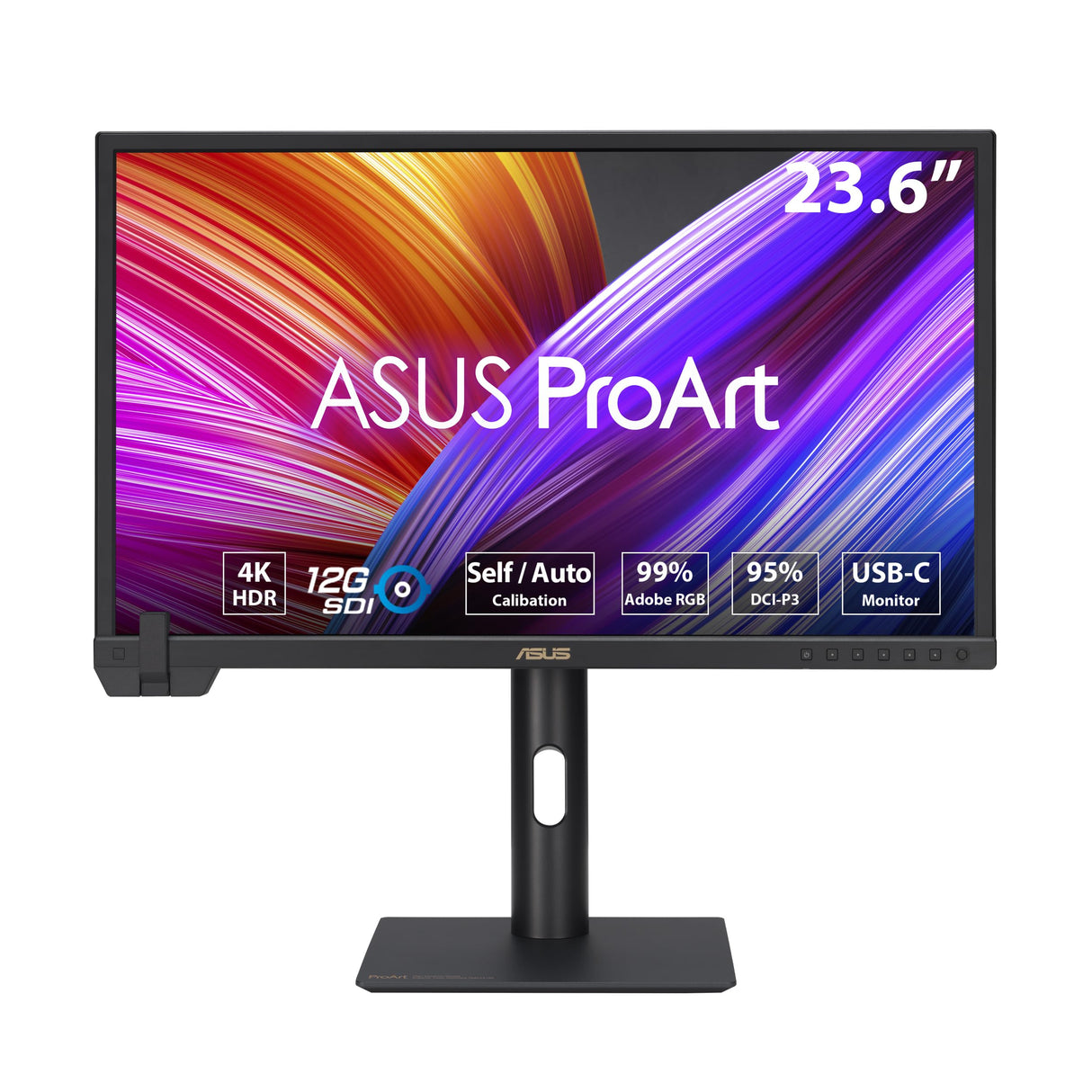 ASUS ProArt Display PA24US - Monitor Profesional de 23,6", IPS, 4K UHD (3840 x 2160), HDR-10, HLG, 99% Adobe RGB, 95% DCI-P3, ΔE < 1, 12G-SDI, USB-C, VESA DisplayHDR 600, Sostenibilidad ecológica