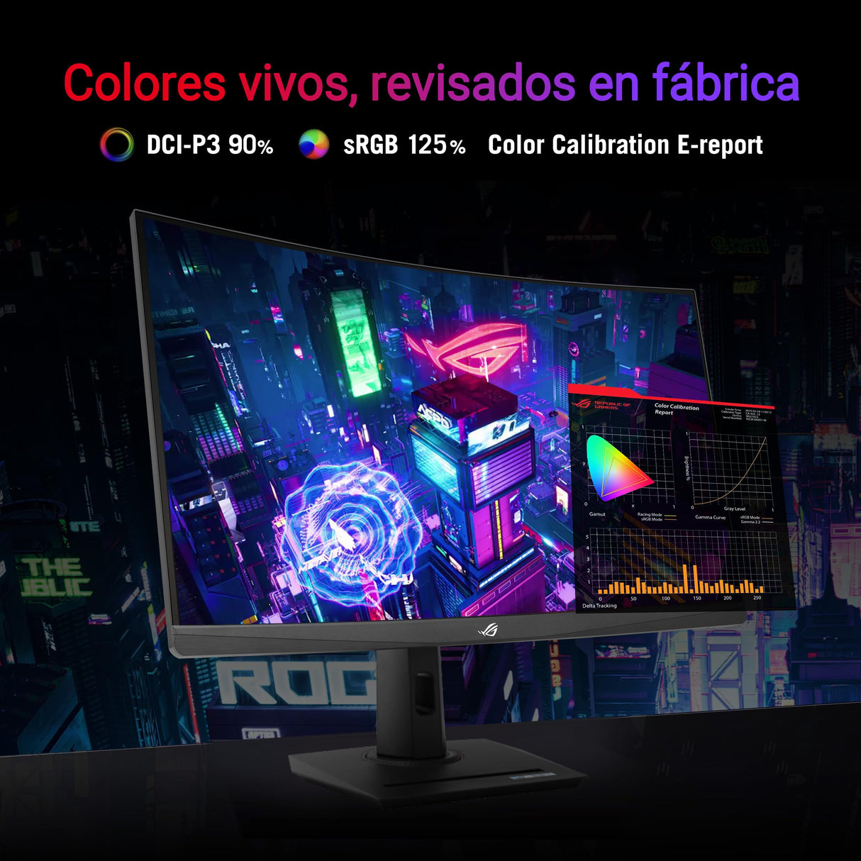 ASUS ROG Strix XG32WCMS - Monitor Gaming USB Tipo-C de 32 Pulgadas 2560x1440, Curvo, 280 Hz (sobre 144 Hz), 1 ms (GTG), Fast VA, Extreme Low Motion Blur Sync, Soporte para trípode, HDR