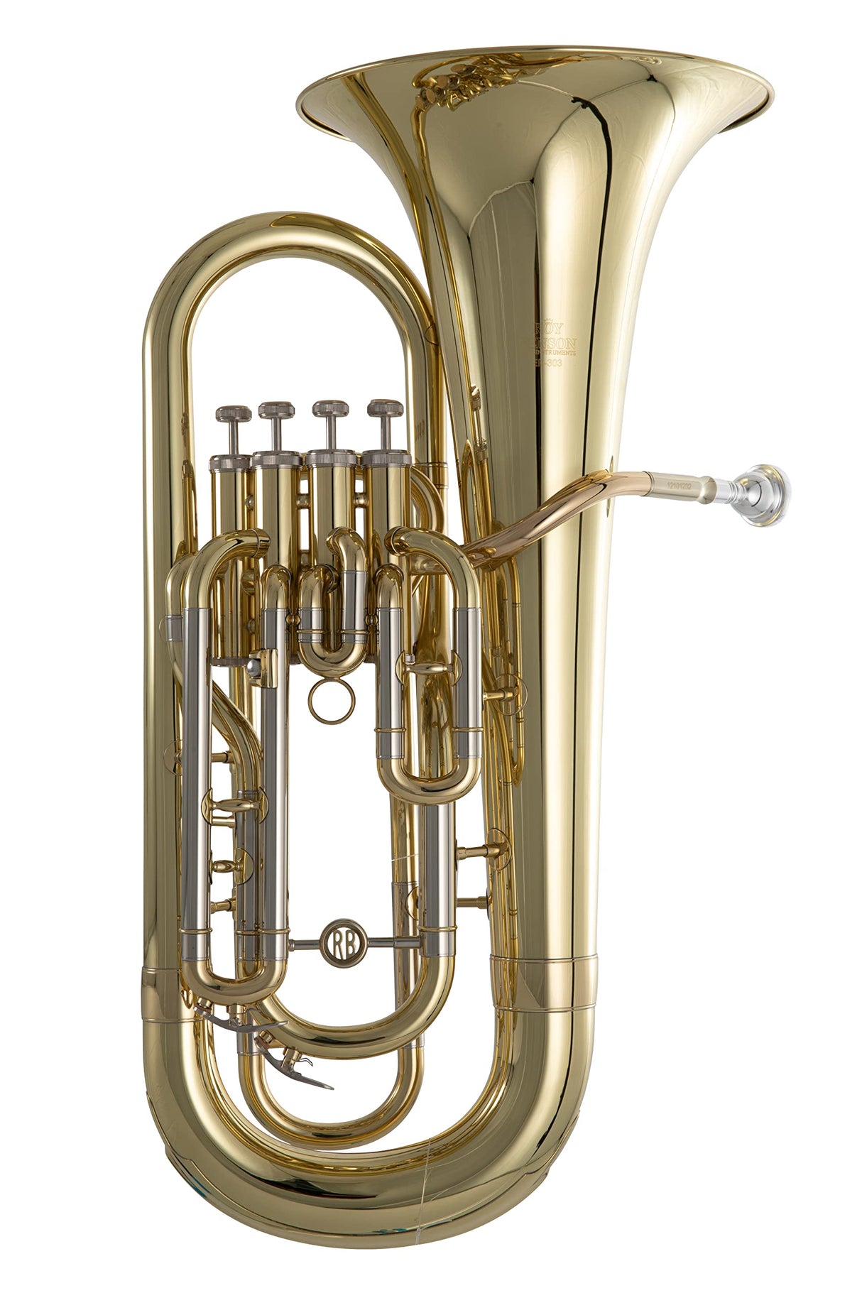 Roy Benson Bb-Euphonium EP-303 (Instrumento de viento profesional, con tudel de latón dorado, correderas exteriores de alpaca, válvulas de acero inoxidable, con estuche de forma cómoda)