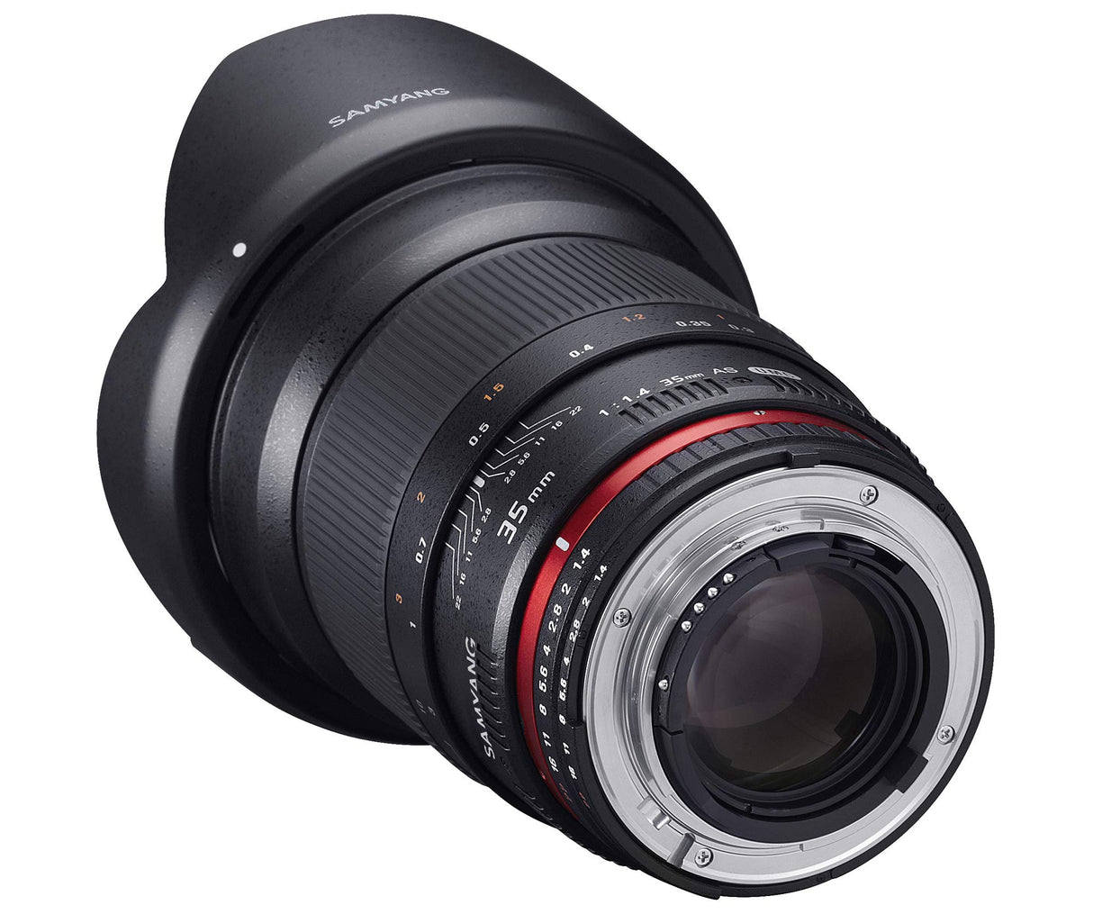 Samyang F1111006101 - Objetivo fotográfico DSLR para Sony E (Distancia focal Fija 35mm, Apertura f/1.4-22 AS UMC, diámetro Filtro: 77mm), Negro