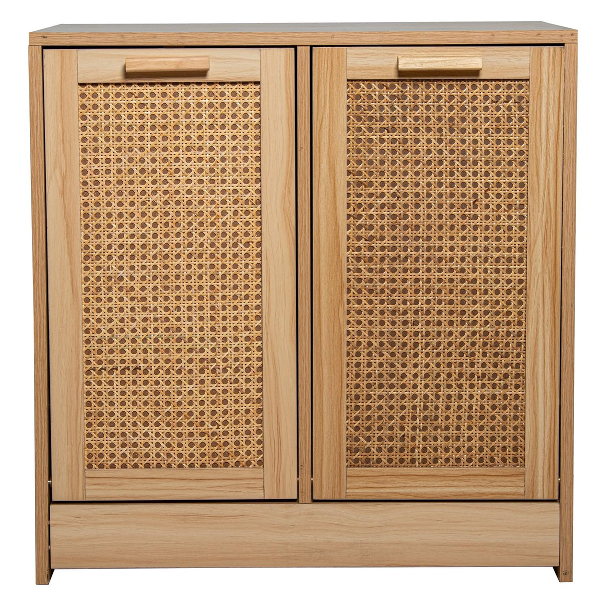Mueble portarropa cesto Ropa Sucia de Madera DM y Ratan Natural 66x40x68 cm