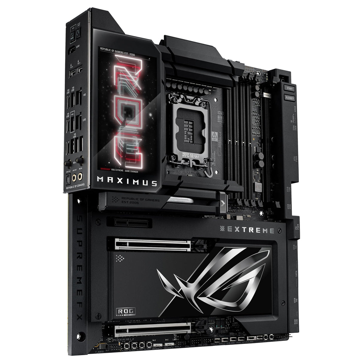 ASUS ROG Maximus Z890 Extreme - Placa Base E-ATX, 24+2+1+2 etapas de Potencia, DDR5, PCIe 5.0 Compatible con GPU de última generación, Seis Ranuras M.2, WiFi 7, Puertos Thunderbolt 5