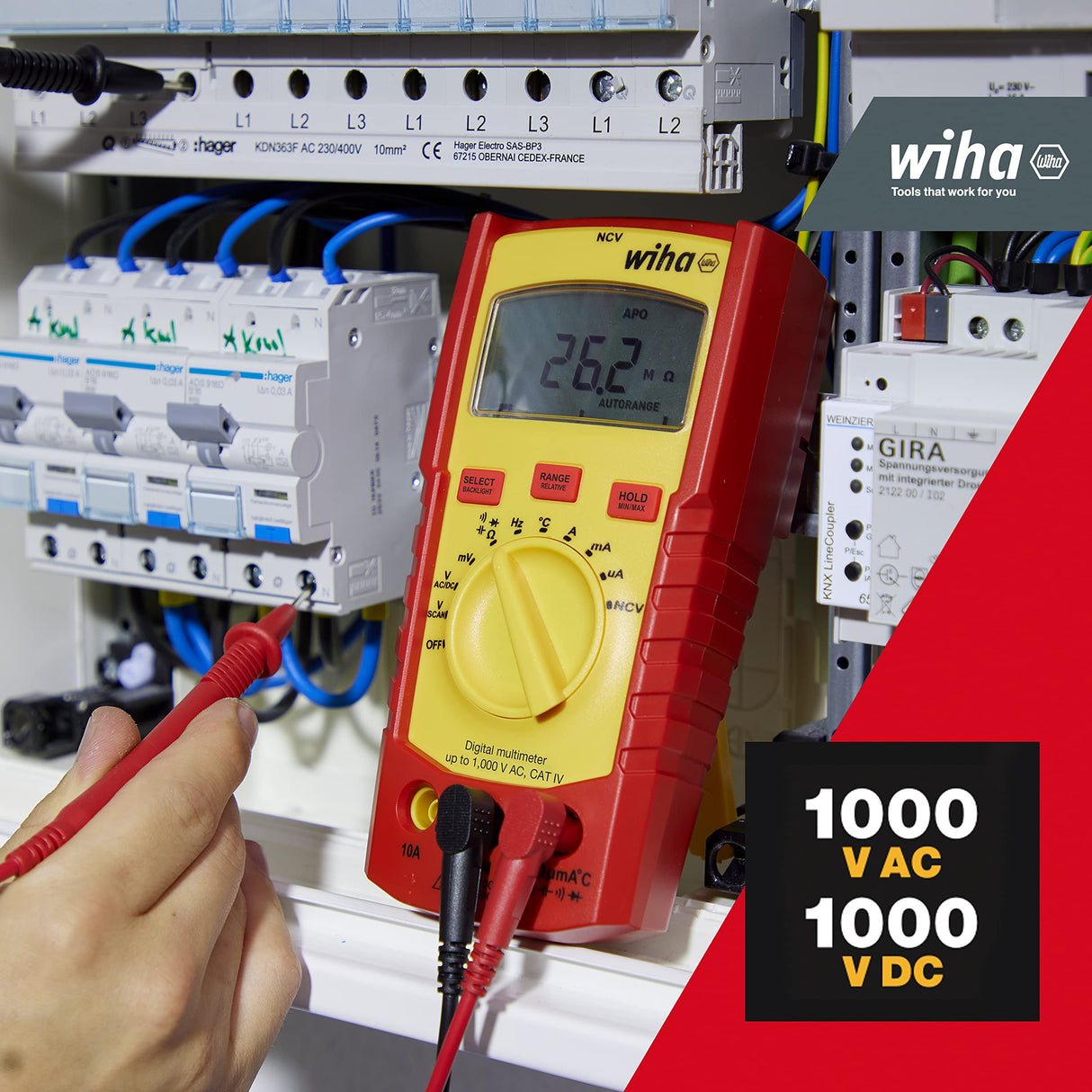 Wiha digital multimeter up to 1.000 VAC/VDC - CAT IV (45215)
