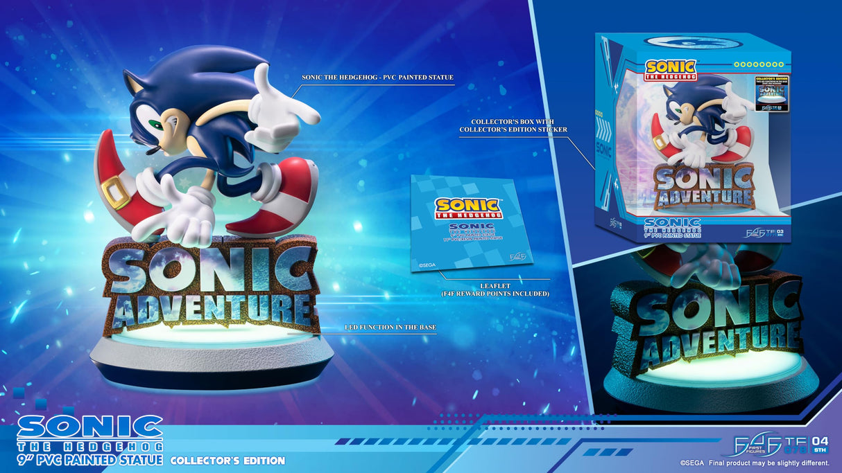 Primeras 4 Figuras Sonic Adventure Estatua PVC Sonic The Hedgehog Edición Coleccionista 23 cm