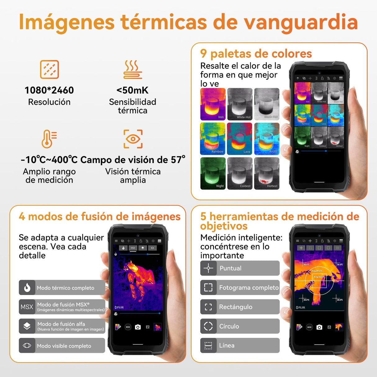 Blackview Xplore 1 Pro 5G Imágenes Térmicas Movil Resistente, Batería 20000mAh, 36GB+256GB/2TB TF, Dimensity 7050, Android 15 Movil Irrompible, 6.78" 120Hz 2.4K, 64MP+50MP, IP68/IP69K/OTG/NFC/GPS
