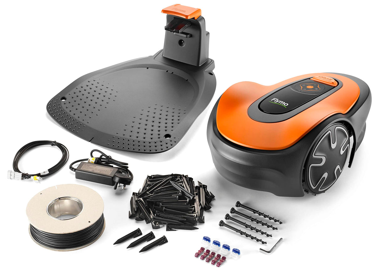 Flymo EasiLife GO 400 Cortacésped robótico para el césped Cuidado Fácil instalación e instalación. Práctico Control de Aplicaciones. Silenciosamente Cortar de Forma Segura hasta Metros