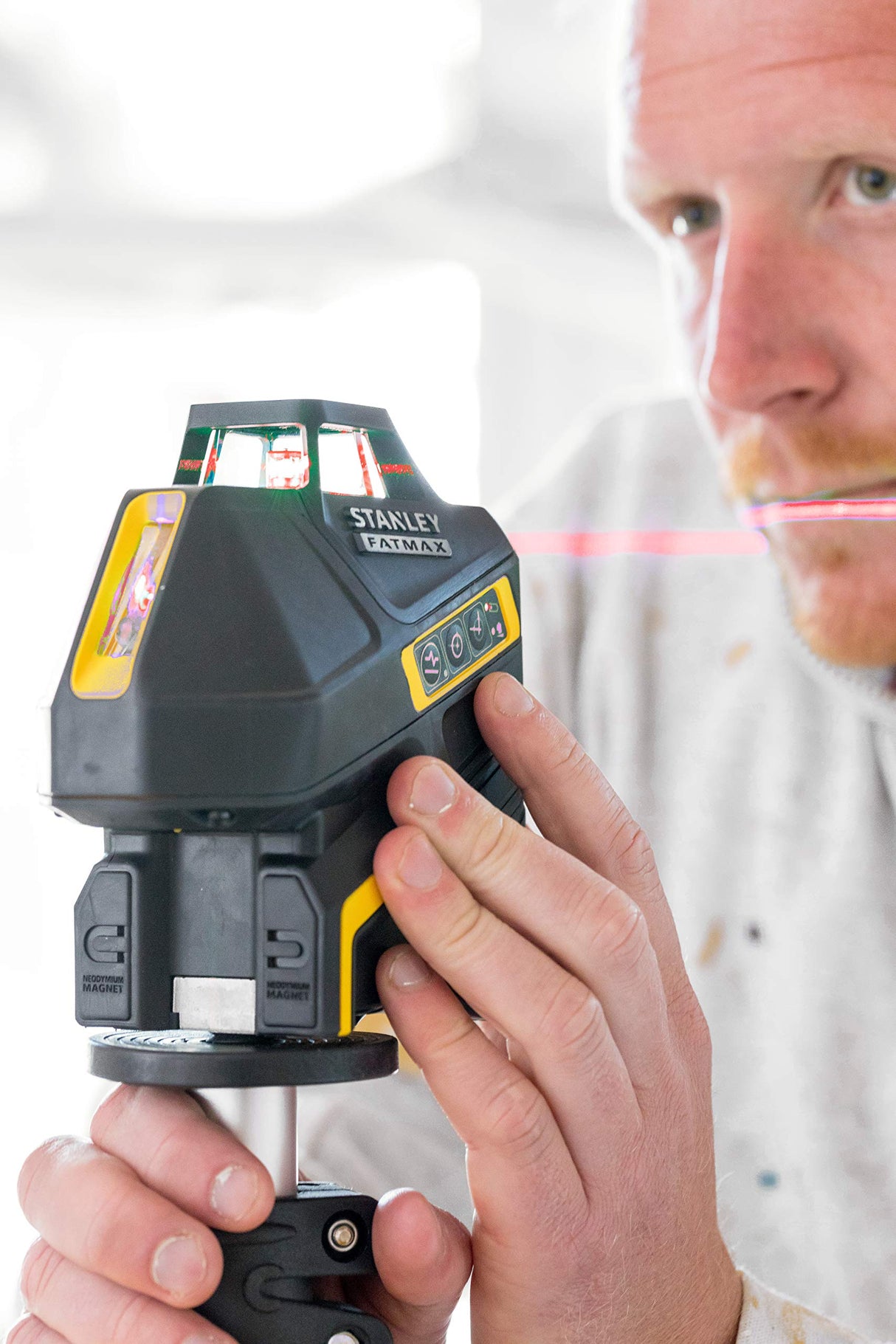 STANLEY FATMAX FMHT1-77416 - Nivel láser de luz roja vertical de 360 grados y punto