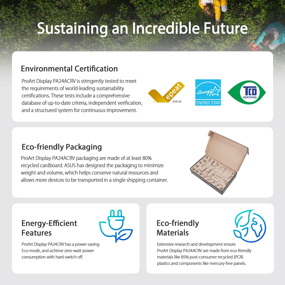 ASUS ProArt Display PA24ACRV - Monitor Profesional de 23,8 Pulgadas, IPS, QHD(2560x1440), 95% DCI-P3, ΔE<2, USB-C, VESA DisplayHDR 400, VESA MediaSync, Soporte ergonómico, Sostenibilidad ecológica