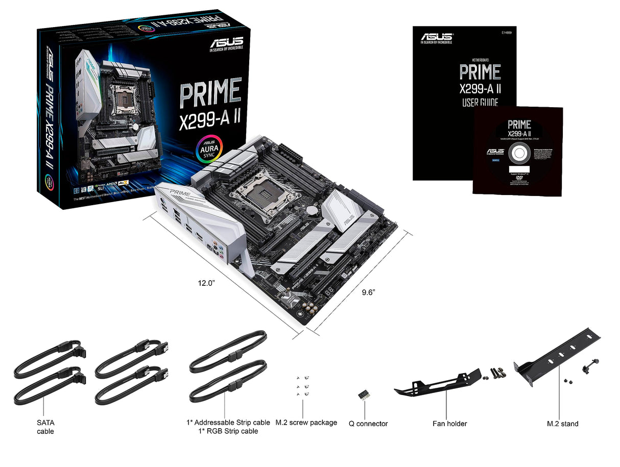 ASUS Prime X299-A II - Placa Base ATX LGA 2066 (Overclocking por IA, 12 etapas de Potencia IR3555, DDR4 4266 MHz, Tres M.2, USB 3.2 Gen. 2 de Tipo C e iluminación Aura Sync RGB)