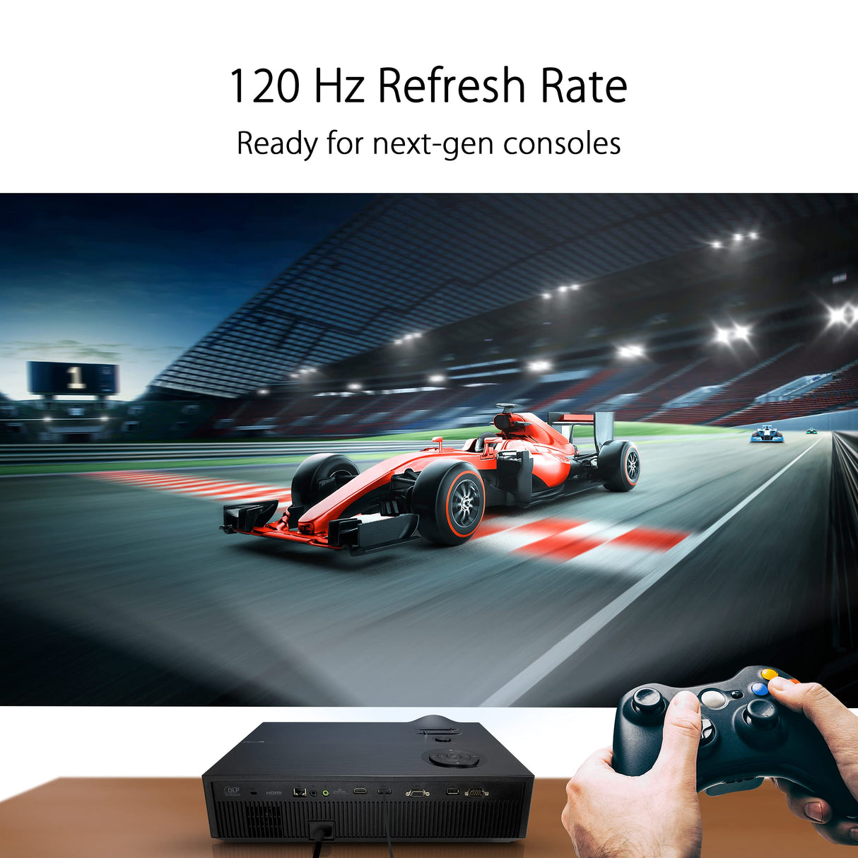 ASUS H1 - Proyector LED (Full HD (1920 x 1080), 3000 lúmenes, 120Hz, 125% Rec. 709, 125% sRGB, Crestron Connected, Altavoz de 10 W, HDMI, RS-232, RJ45, Full HD 120Hz para PS5 & Xbox Series X/S) Negro