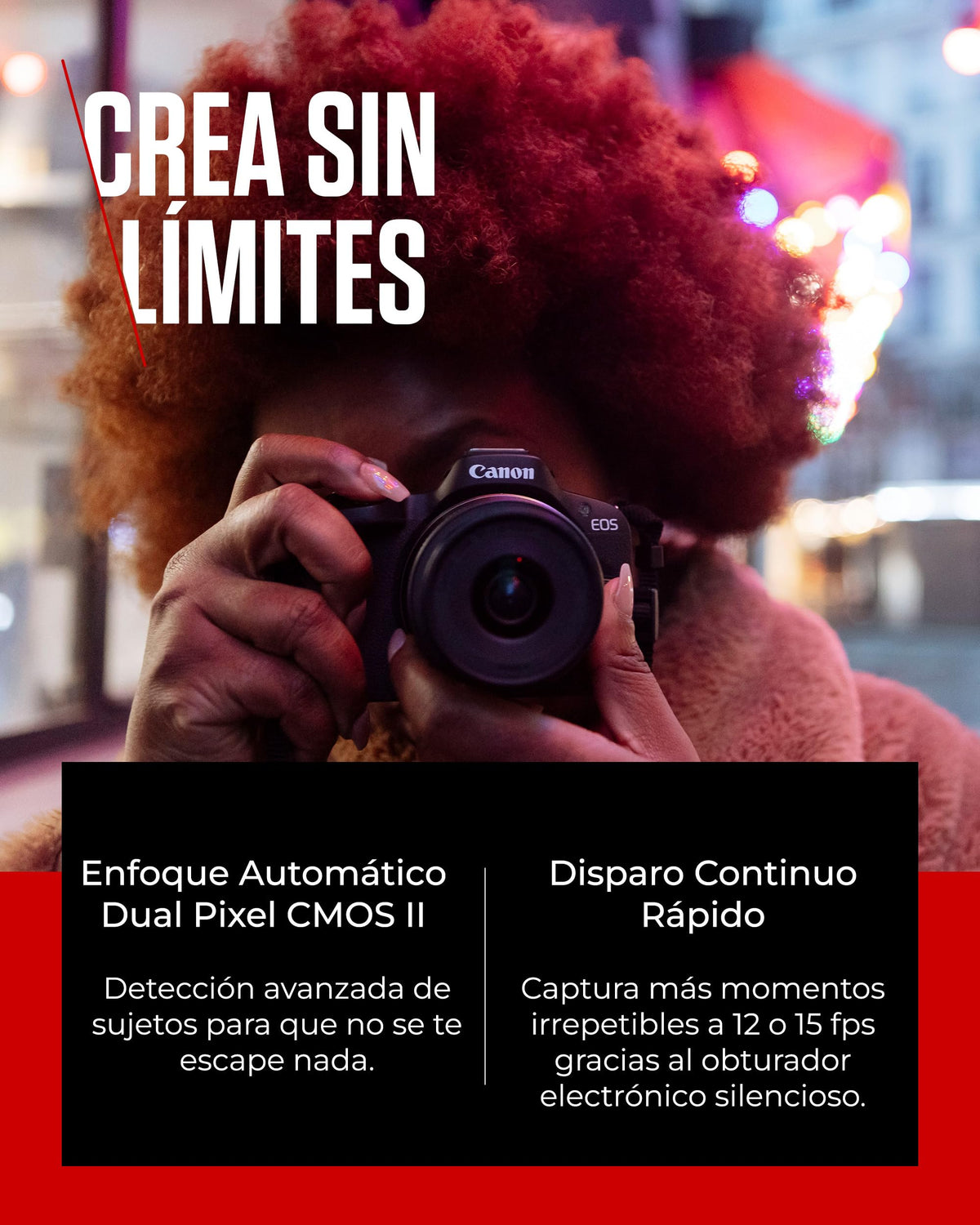 Canon EOS R50 Cuerpo Cámara Mirrorless + Objetivo RF-S 18-45 mm F4.5-6.3 IS STM + 2X Baterías (Kit de Batería Adicional), Cámara Evil APS-C (24,2 MP) -4 EV, Vídeo 4K 30 fps, Dual Pixel CMOS AF II