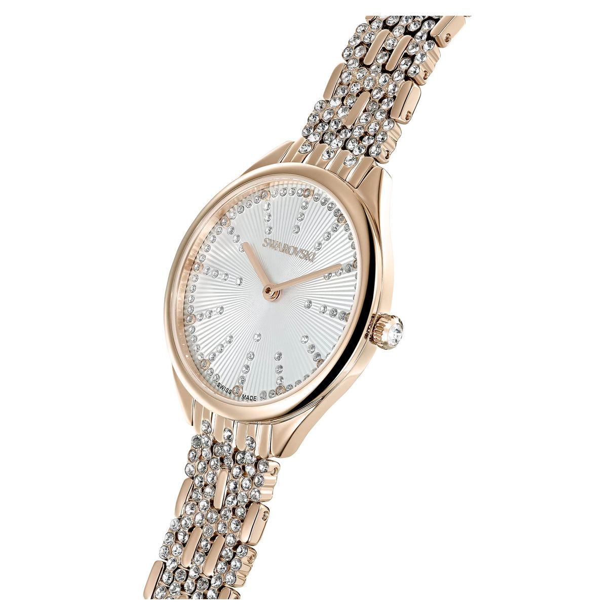 Swarovski Reloj Attract, Brazalete de metal, Blanco, PVD tono oro