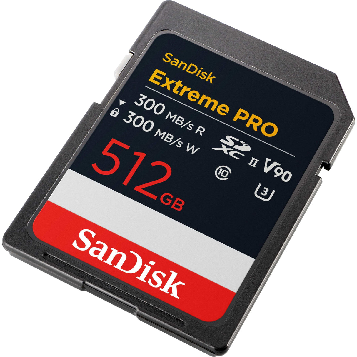 SanDisk Extreme Pro 512 GB SDXC Tarjeta, UHS-II, Velocidad de Lectura con hasta 300 MB/s, Velocidad de Escritura 300 MB/s, V90, Grabación de vídeo en 8K cinematográfica