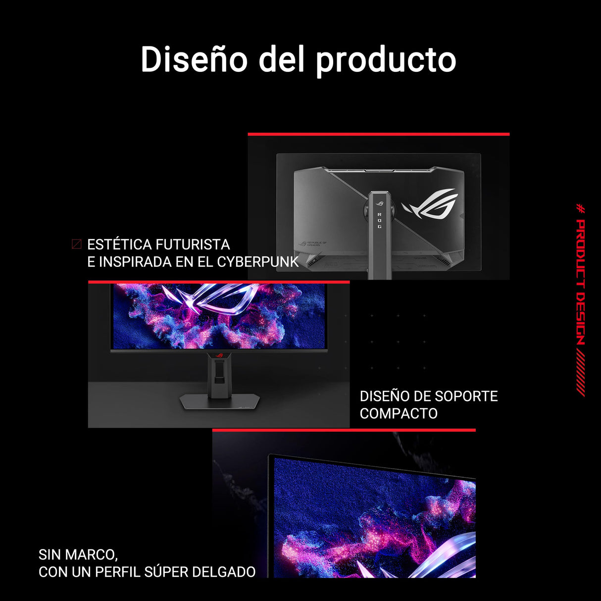 ROG Strix OLED XG27ACDMS - Monitor Gaming de 27", QD-OLED de 1440p, 280Hz, 0,03ms, disipador, Neo Proximity Sensor, Brillo Uniforme, G-Sync, 99% DCI-P3 y DisplayWidget Center
