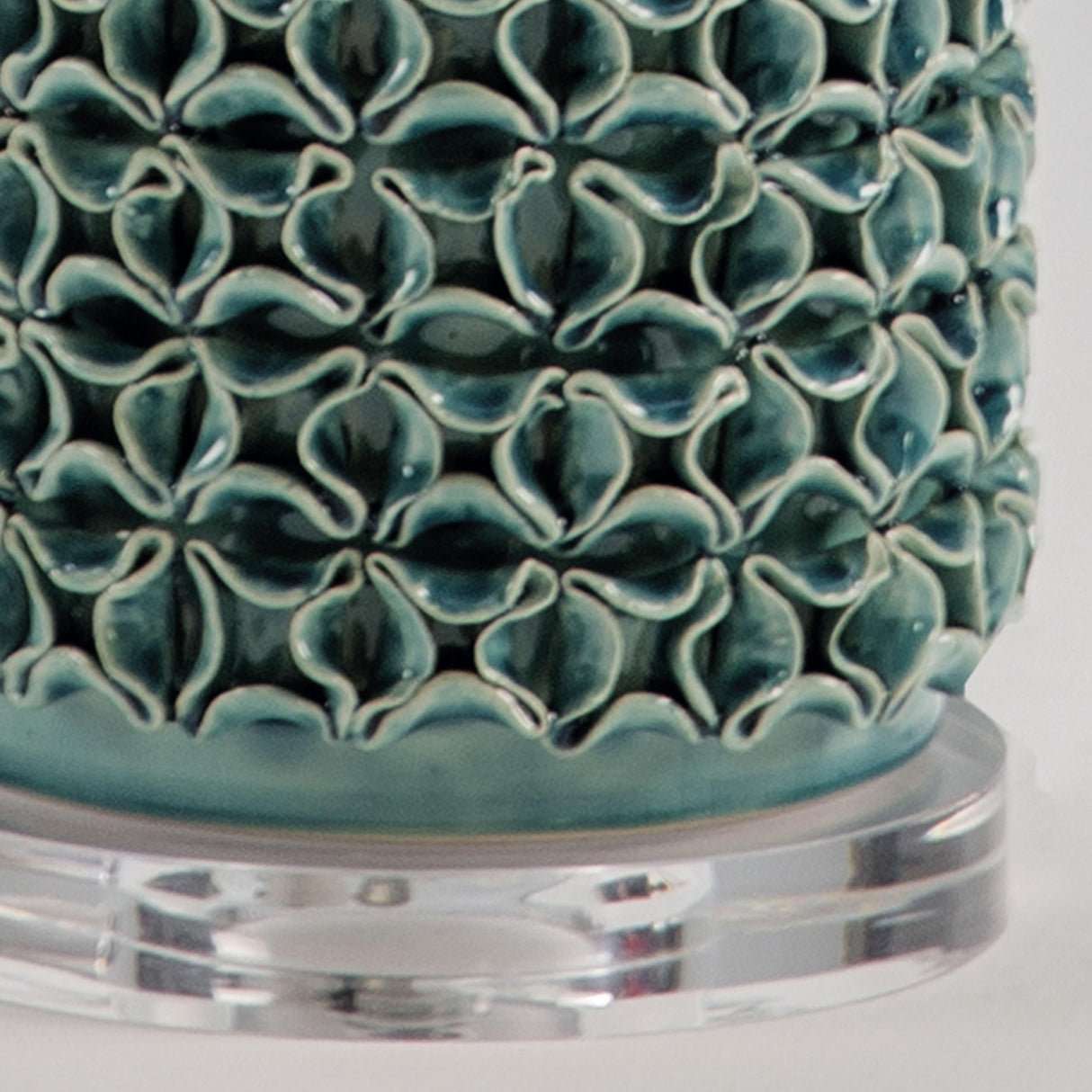 LAMPARA SOBREMESA 17X17X45 CERAMICA VERDE SIN PANTALLA