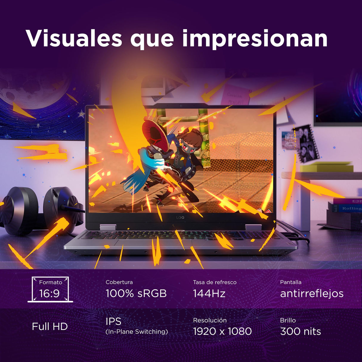 Lenovo LOQ Gen 10 - Portátil Gaming IA 15.6" FHD (Intel Core i7-13650HX, NVIDIA GeForce RTX 5060, 32 GB RAM, 1 TB SSD, 144 Hz, Wi-Fi 6, Sin Sistema Operativo) QWERTY RGB 24 Zonas Español - Gris