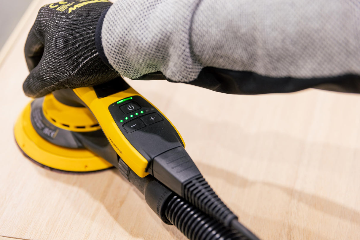 Mirka DEROS II 5650 Lijadora excéntrica con aspiración dans son coffret para papel de lija Ø 125 y 150mm / Órbita 5.0mm Lijadora orbital para lijado sin polvo de madera, yeso y metal / MID5650404CA