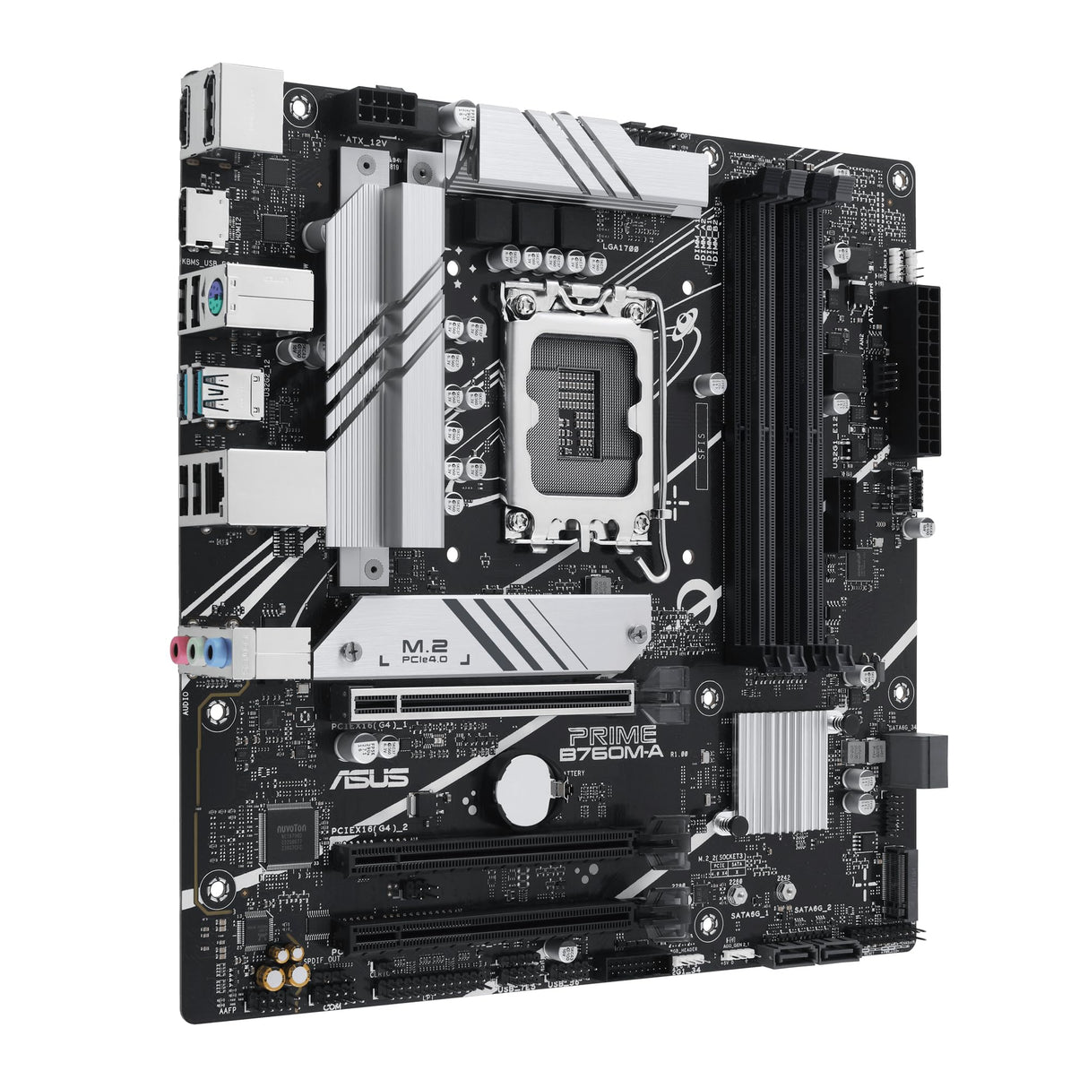 ASUS Prime B760M-A-CSM - Placa Base Intel LGA 1700 (Intel B760, mATX, Memoria DDR5, 2 PCIe 4.0 M.2, Aura Sync)