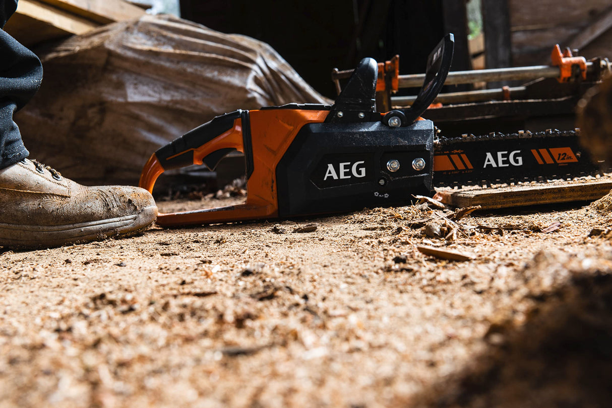 AEG - Motosierra de Carpintería 18V PRO18V Brushless (Sin Batería) - Excelente Autonomía - Freno Mecánico de Cadena - Gran Confort de Trabajo con Mango Antivibración - ACS18B30-0