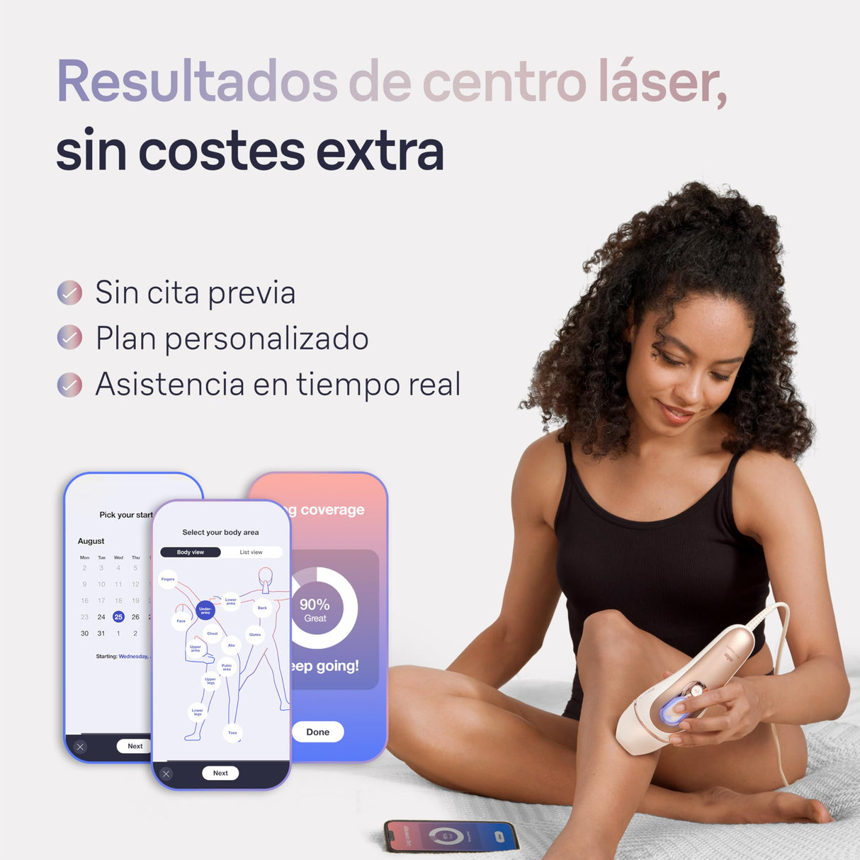 Braun Luz Pulsada Skin i·expert Smart IPL, Eliminación Del Vello En Casa, App Gratuita, Funda, Maquinilla Venus, 4 Cabezales, PL7387