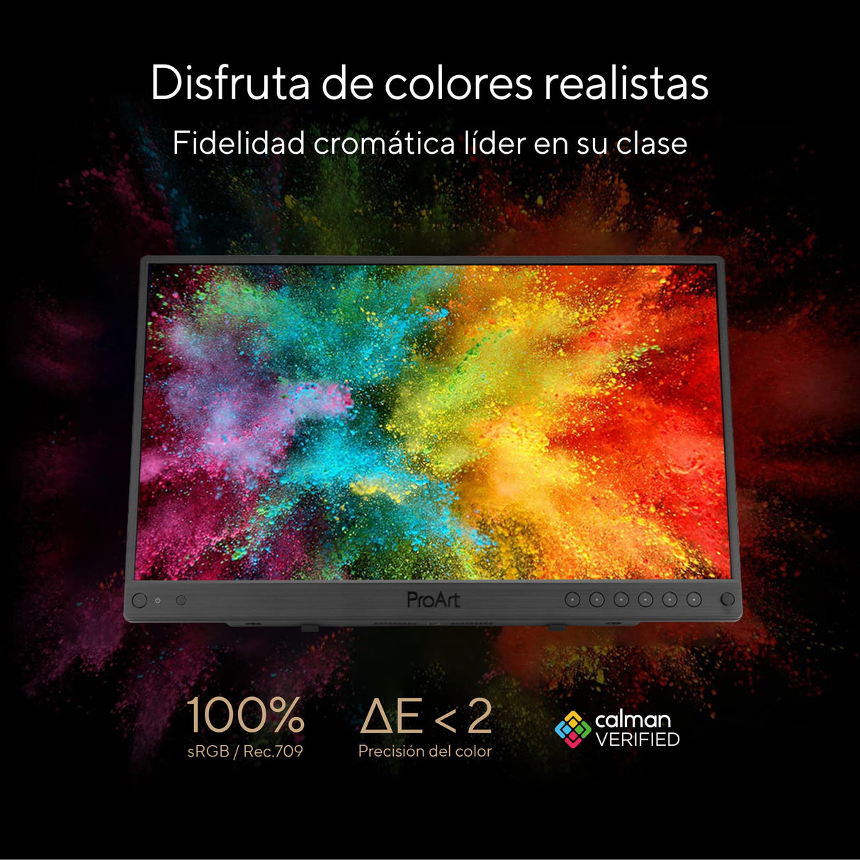 ASUS ProArt Display PA16USV - Monitor Profesional de 15,6", 4K UHD (3840 x 2160), IPS, HDR-10, 100% sRGB, Rec.709, ΔE<2, Calman, 12G-SDI, HDMI, USB-C, Caja Reutilizable, sostenibilidad ecológica