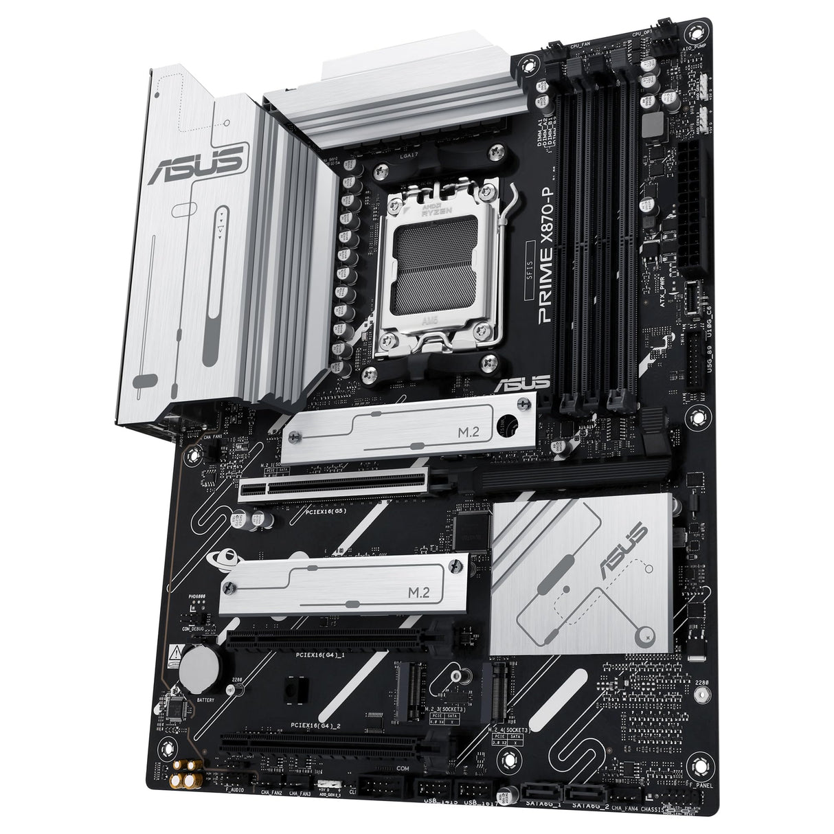 ASUS Prime X870-P - Placa Base AMD ATX, 14+2+1(80A) etapas de alimentación, PCIe 5.0 x16 Compatible con GPU de última generación, 4X M.2, DDR5, PCIe Q-Release