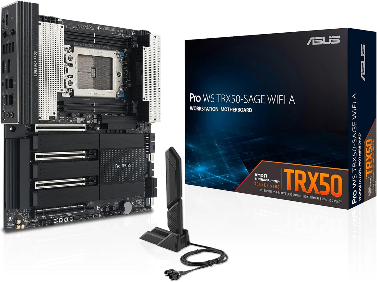 ASUS PRO WS TRX50-SAGE WIFI A - Motherboard - SSI CEB - Socket sTR5 - AMD TRX50 Chipsatz - USB4, USB 3.2 Gen 2, USB 3.2 Gen 1, USB-C 3.2 Gen 2x2 - 10 Gigabit LAN, 2.5 Gigabit LAN, Wi-Fi 7, Bluetooth