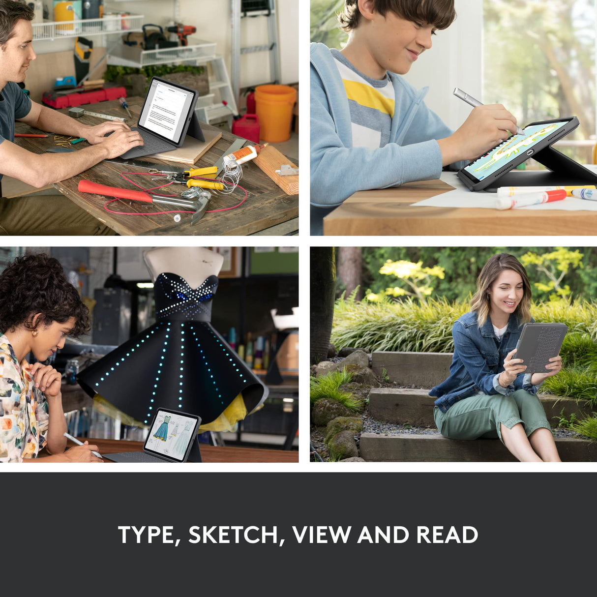 Logitech Rugged Folio para iPad (10.ª generación) Funda Protectora con Teclado con Smart Connector y Teclado a Prueba de Salpicaduras - US International Layout