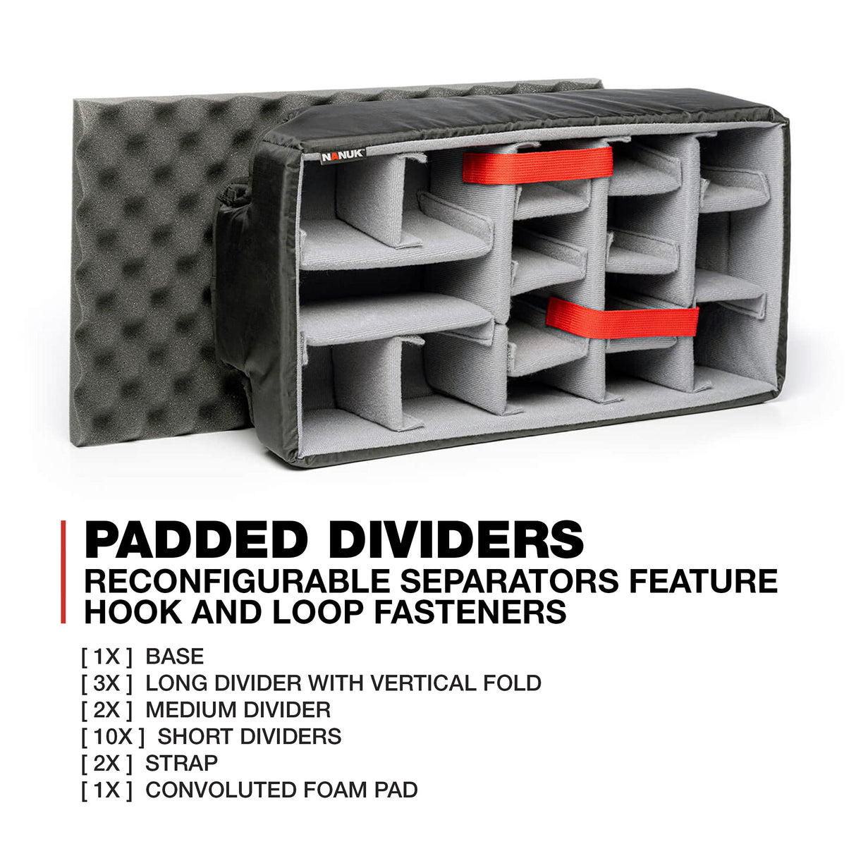 Nanuk 935 - Funda rígida Impermeable con Ruedas y Divisor Acolchado, Color Negro