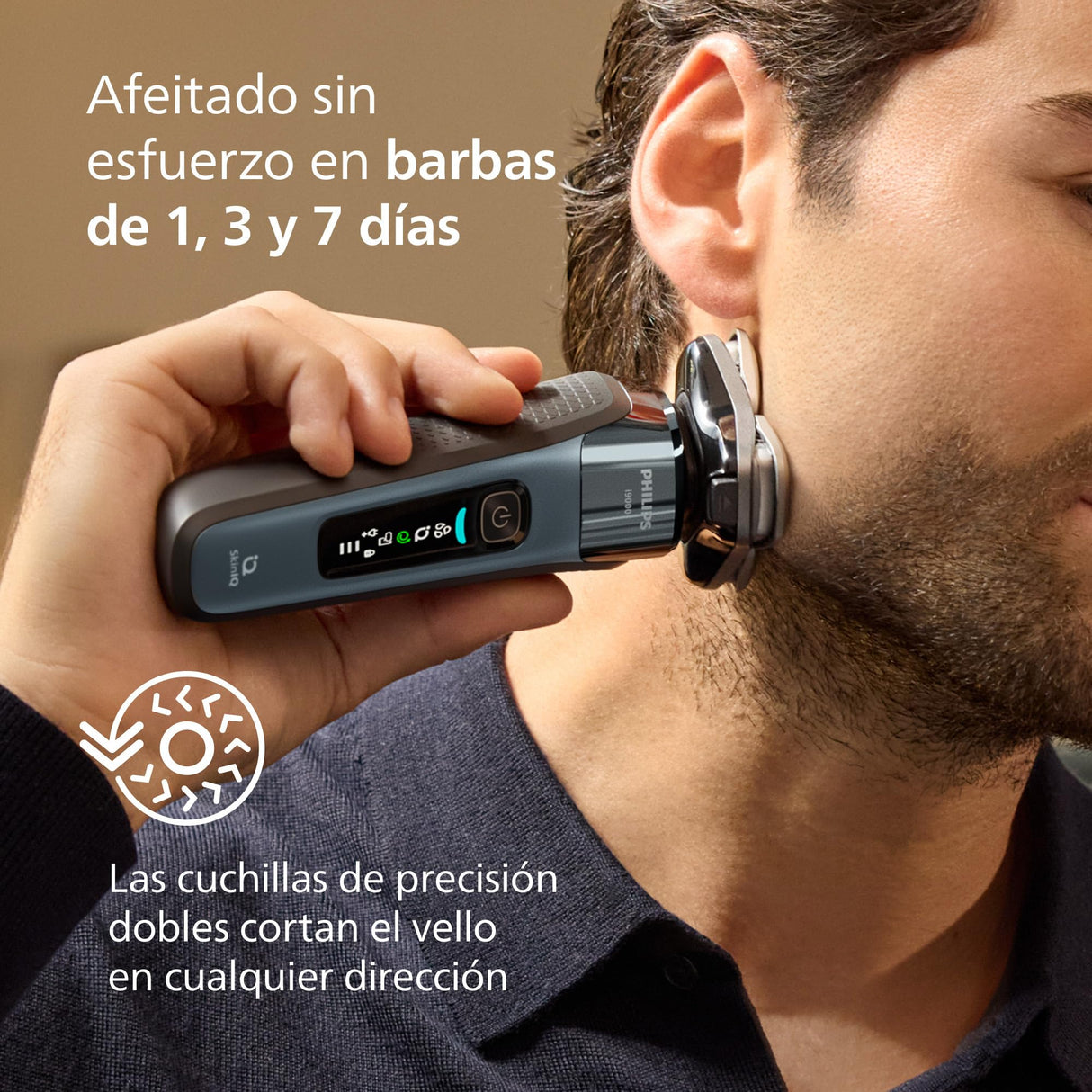 Philips i9000, Afeitadora Eléctrica Hombre, Máquina de Afeitar Barba en Seco y Mojado, Tecnología SkinIQ, Base de Carga, Recargable, Estuche de Viaje, Centro de limpieza, X9001/30