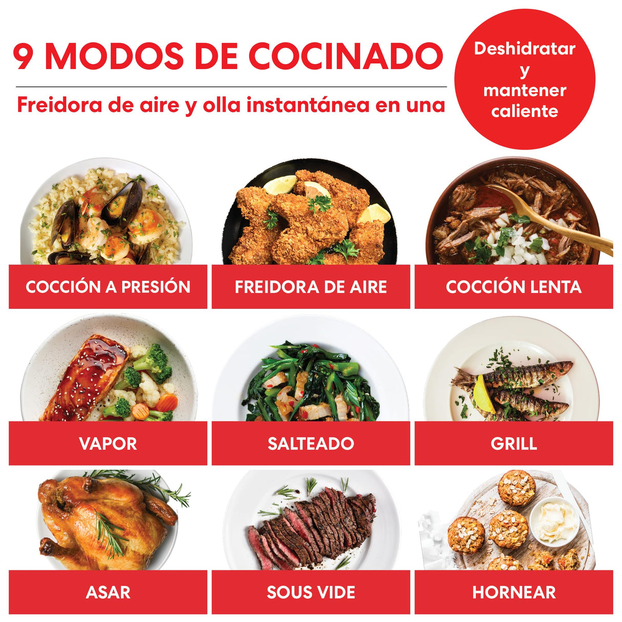 Instant Pot Pro Crisp 11 en 1 Olla Eléctrica a Presión Multiusos con Función de Freidora de Aire, Vaporera, Cocción Lenta, Parrilla, Sous Vide, Deshidratadora, 7,6 L, Acero inoxidable