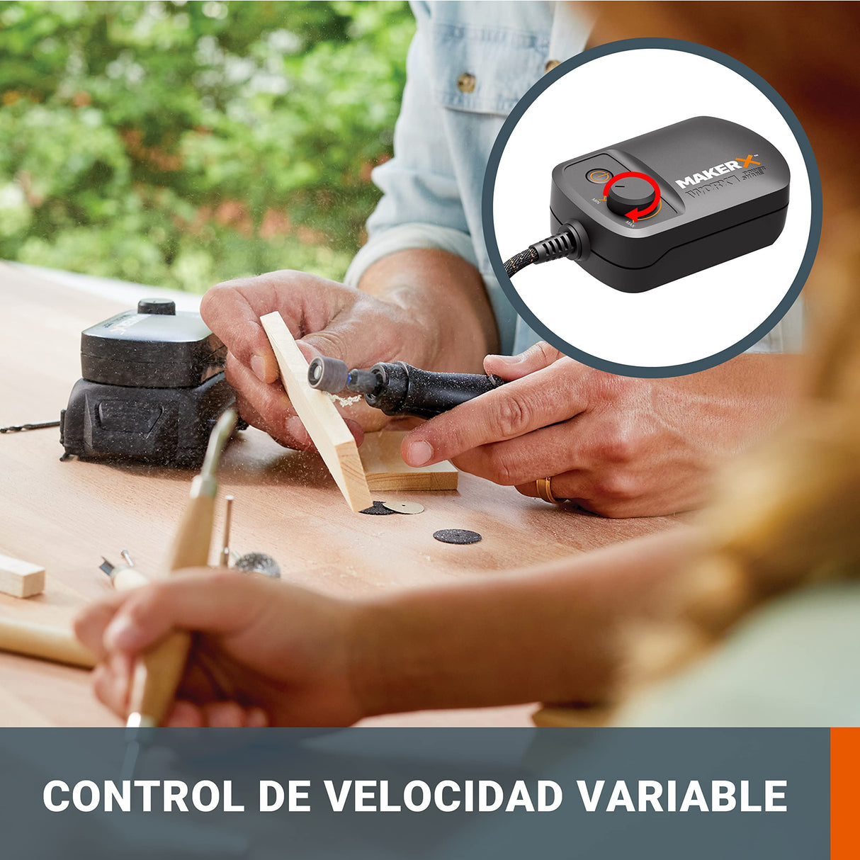 WORX Kit MakerX Herramienta rotativa + soldador 20V | PowerShare | WX988-1 batería de 2Ah con indicador, 1 cargador