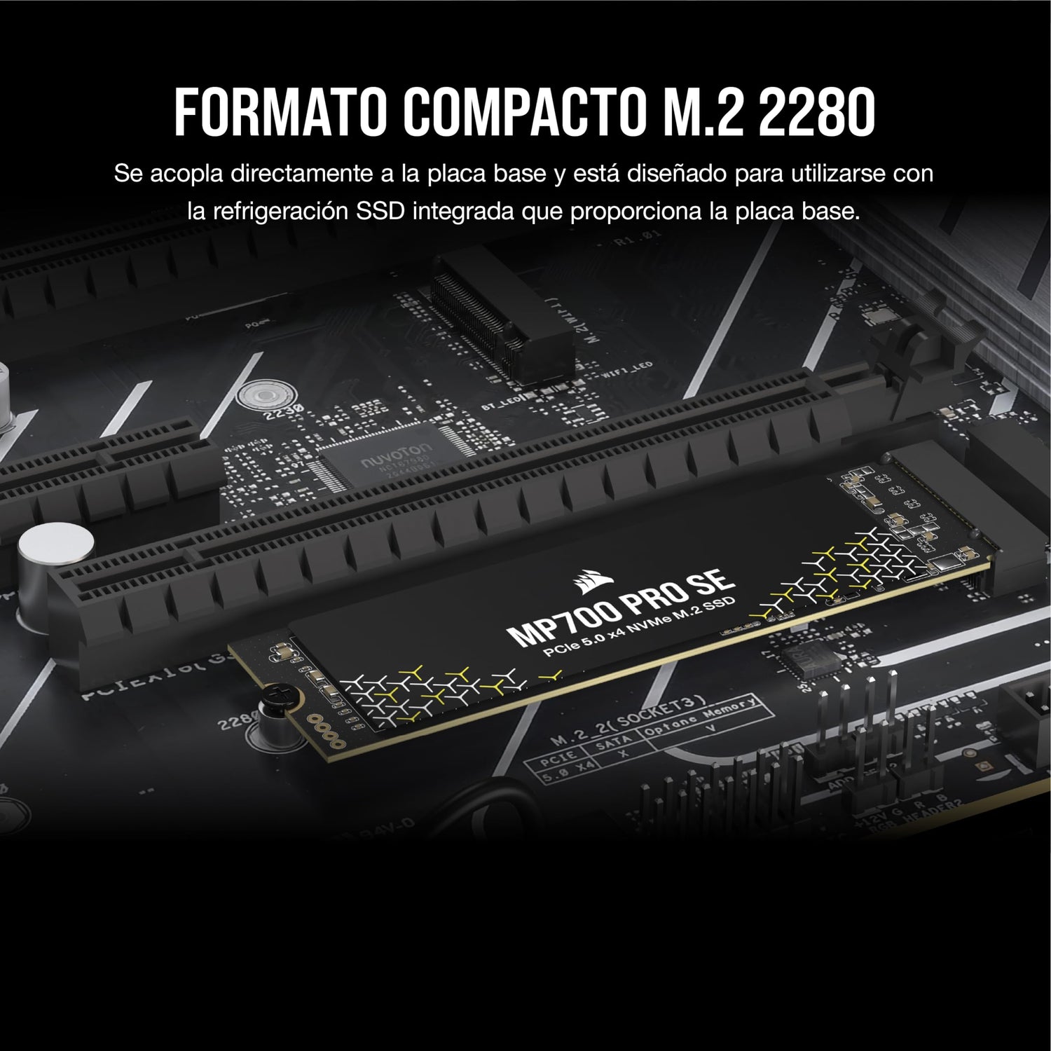 Corsair MP700 Pro SE 4 TB M.2 PCIe Gen5 x4 NVMe 2.0 SSD – M.2 2280 – hasta 14.000 MB/s Velocidad de Lectura Secuencial – TLC NAND de Alta Densidad – Negro