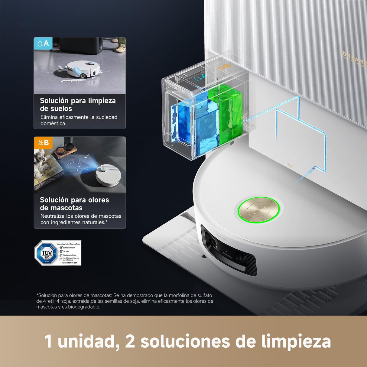 Dreame Aqua10 Ultra Roller Complete, Robot Aspirador, Autolimpieza del Rodillo, Supera Obstáculos de 8 cm, Vaciado Automático, 30.000 Pa de succión, Control Inteligente por Voz